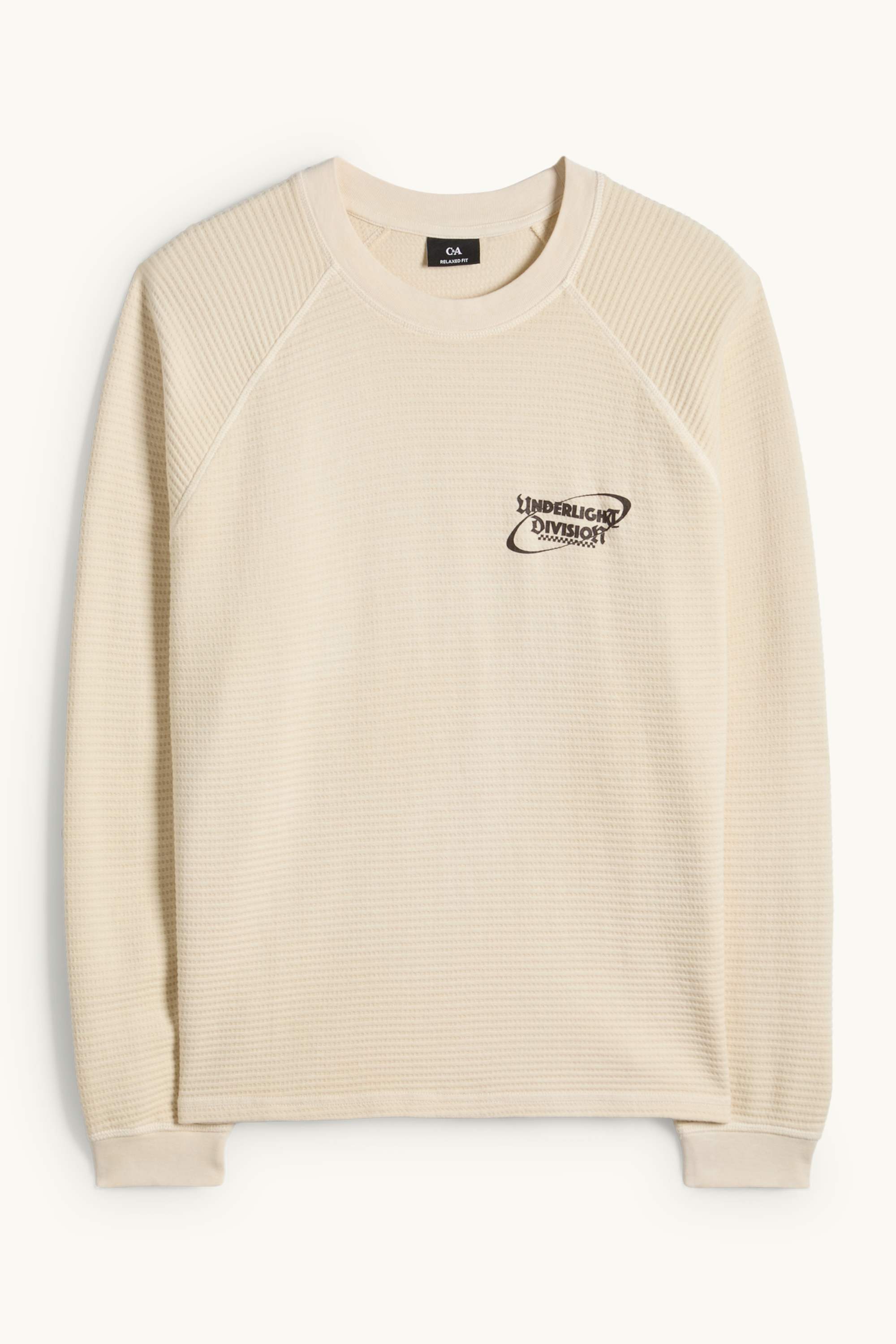 Long sleeve top - relaxed fit - textured cremewhite