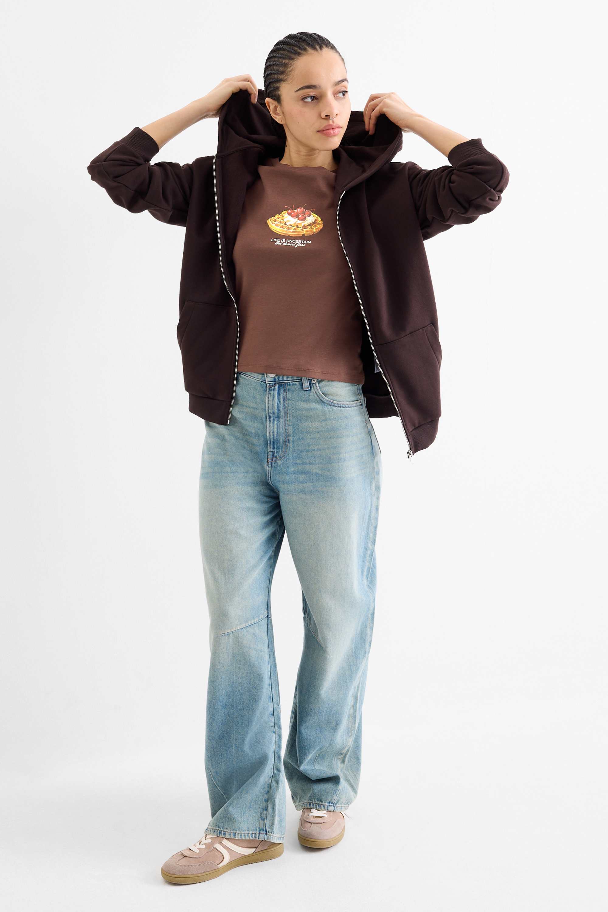 T-shirt - slim fit dark brown
