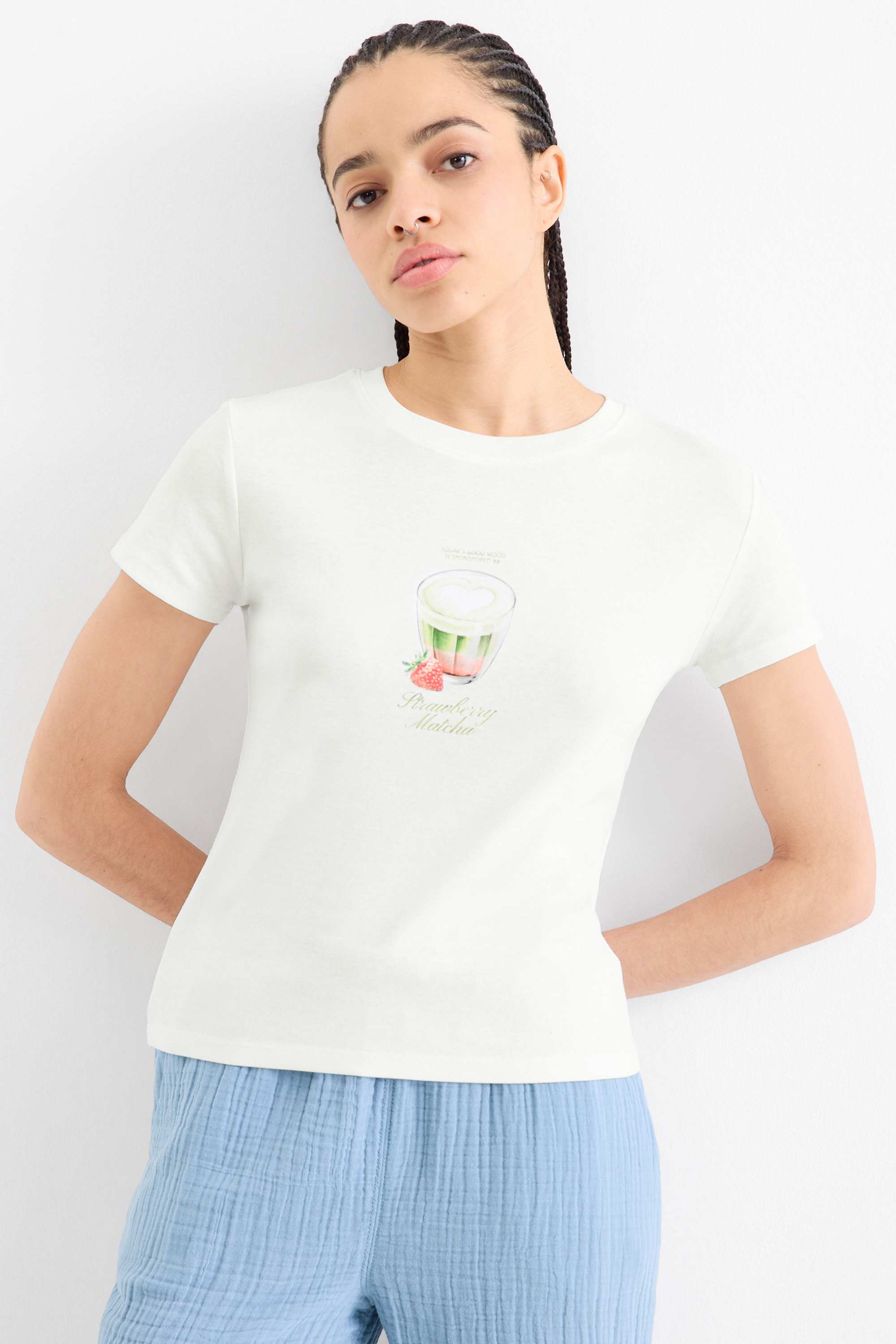 T-shirt - slim fit white