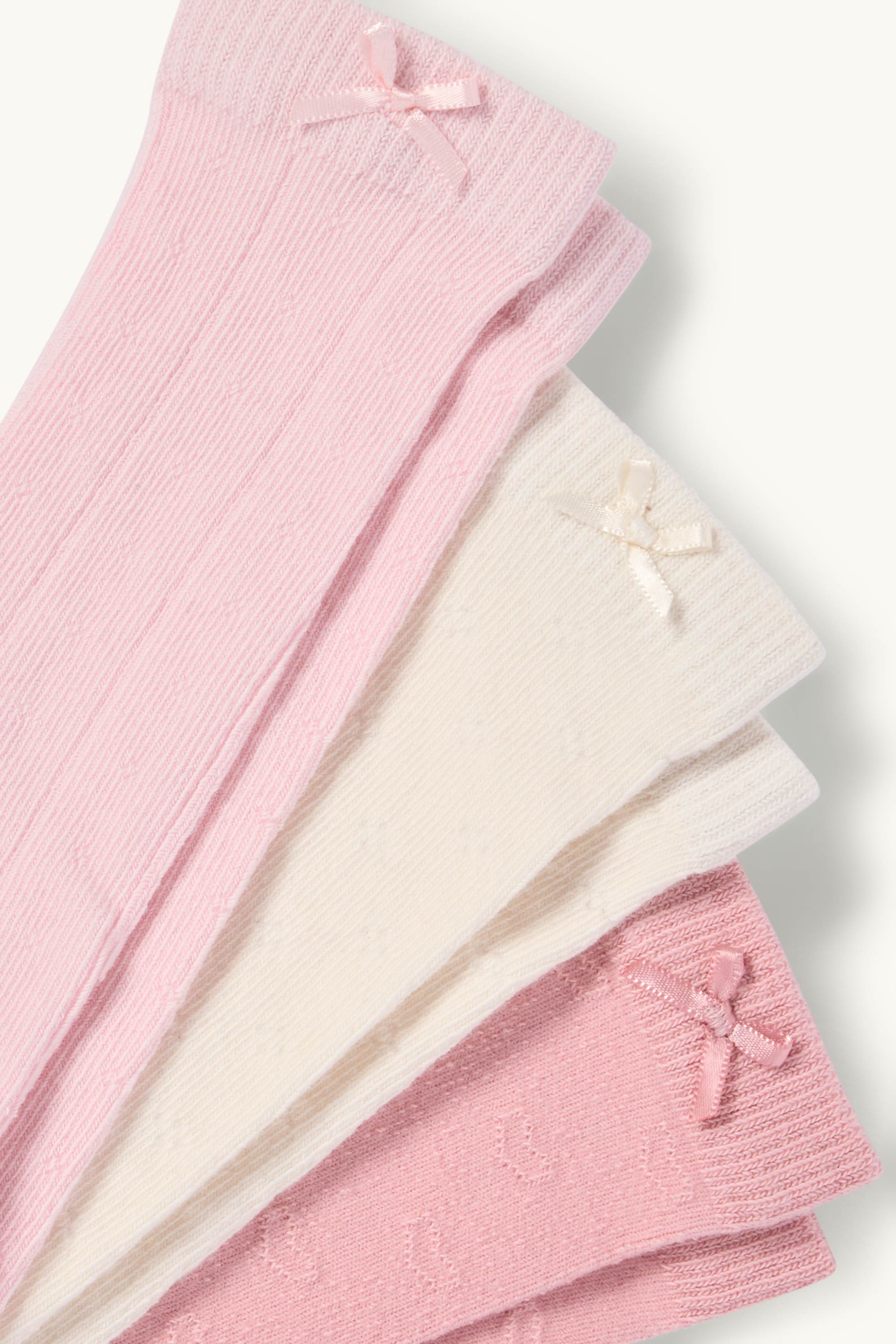 Multipack of 3 - knee-high baby socks rose