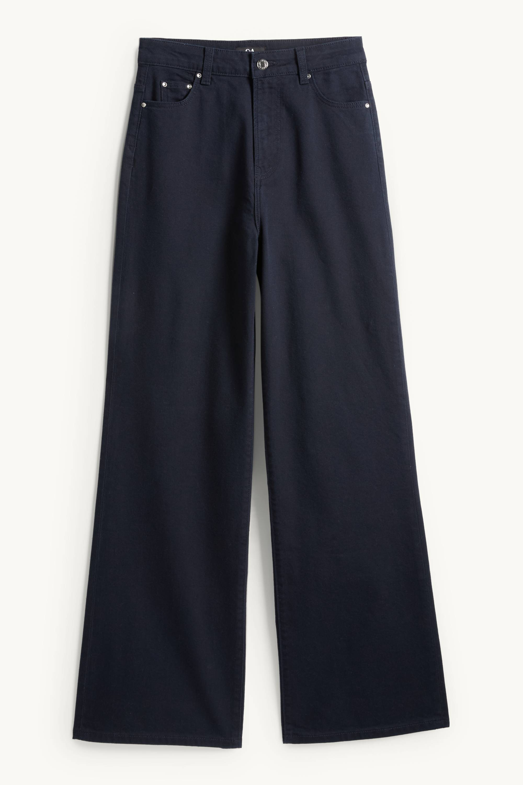 Cloth trousers - high waist - wide leg dark blue