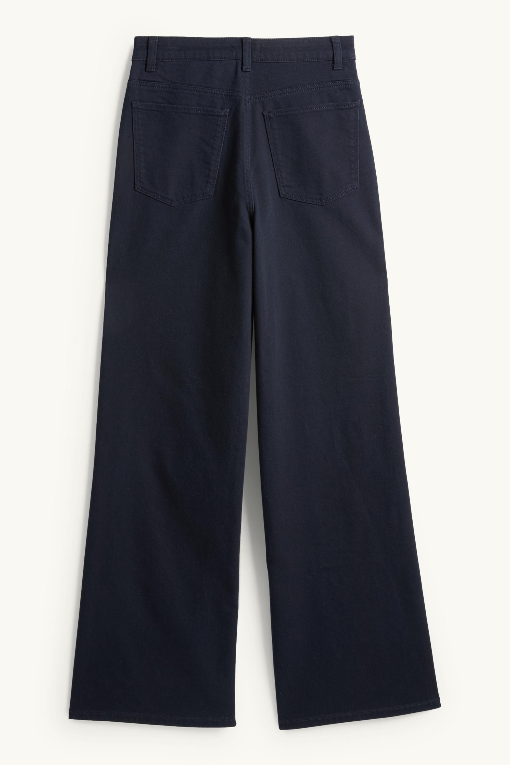 Cloth trousers - high waist - wide leg dark blue