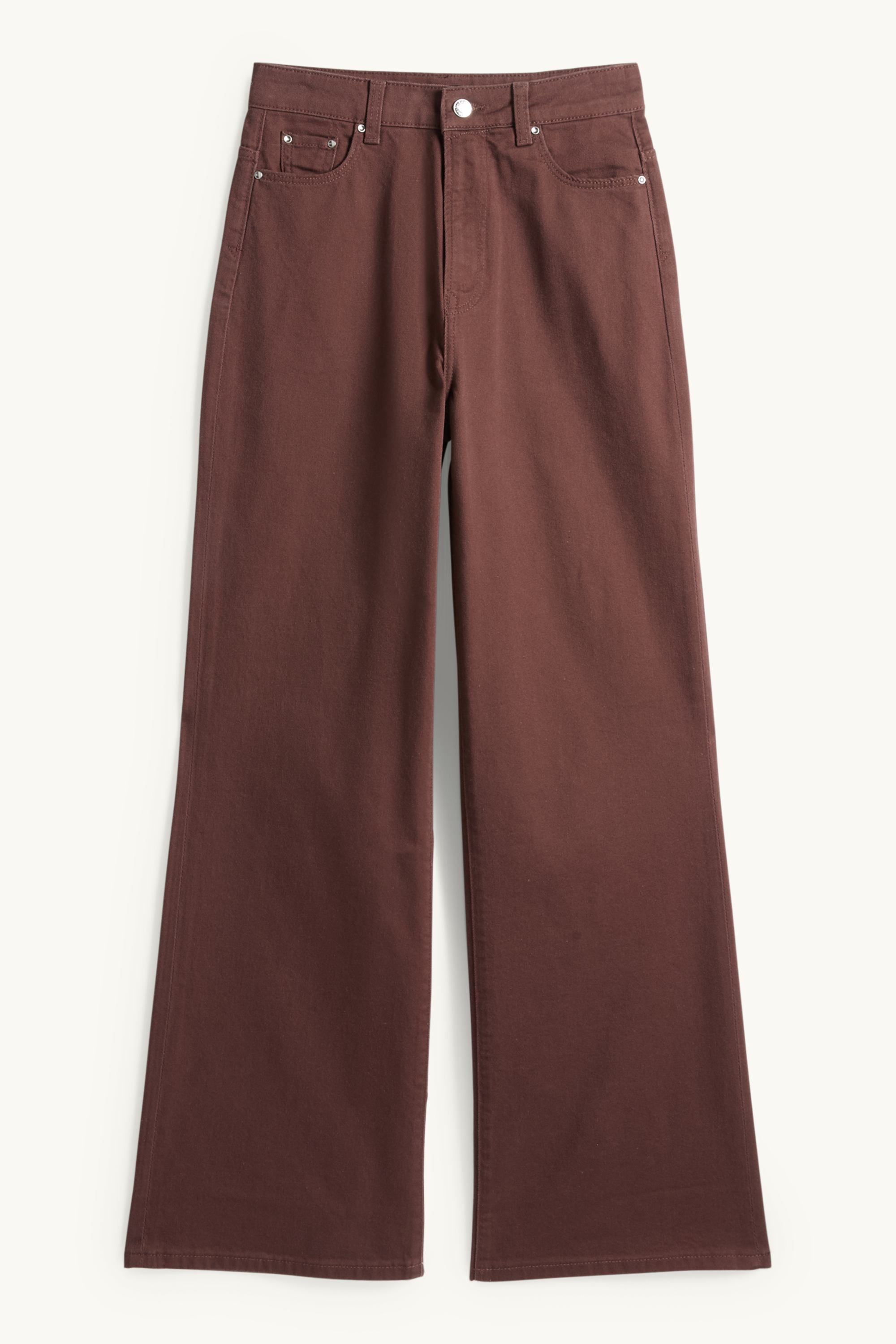Cloth trousers - high waist - wide leg brown