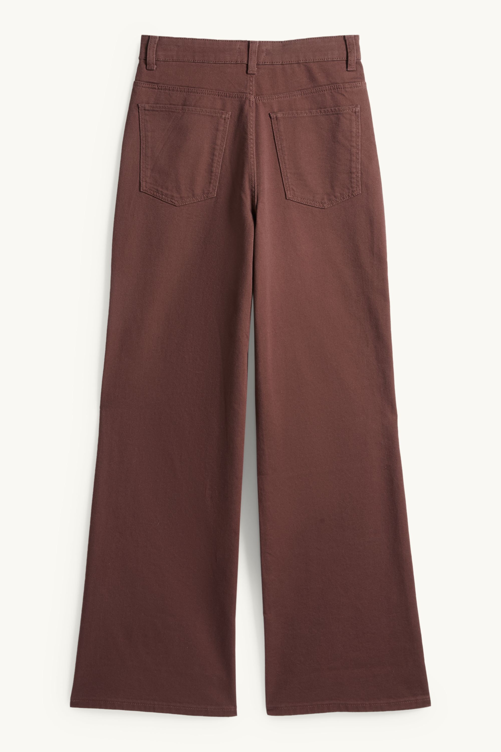 Cloth trousers - high waist - wide leg brown