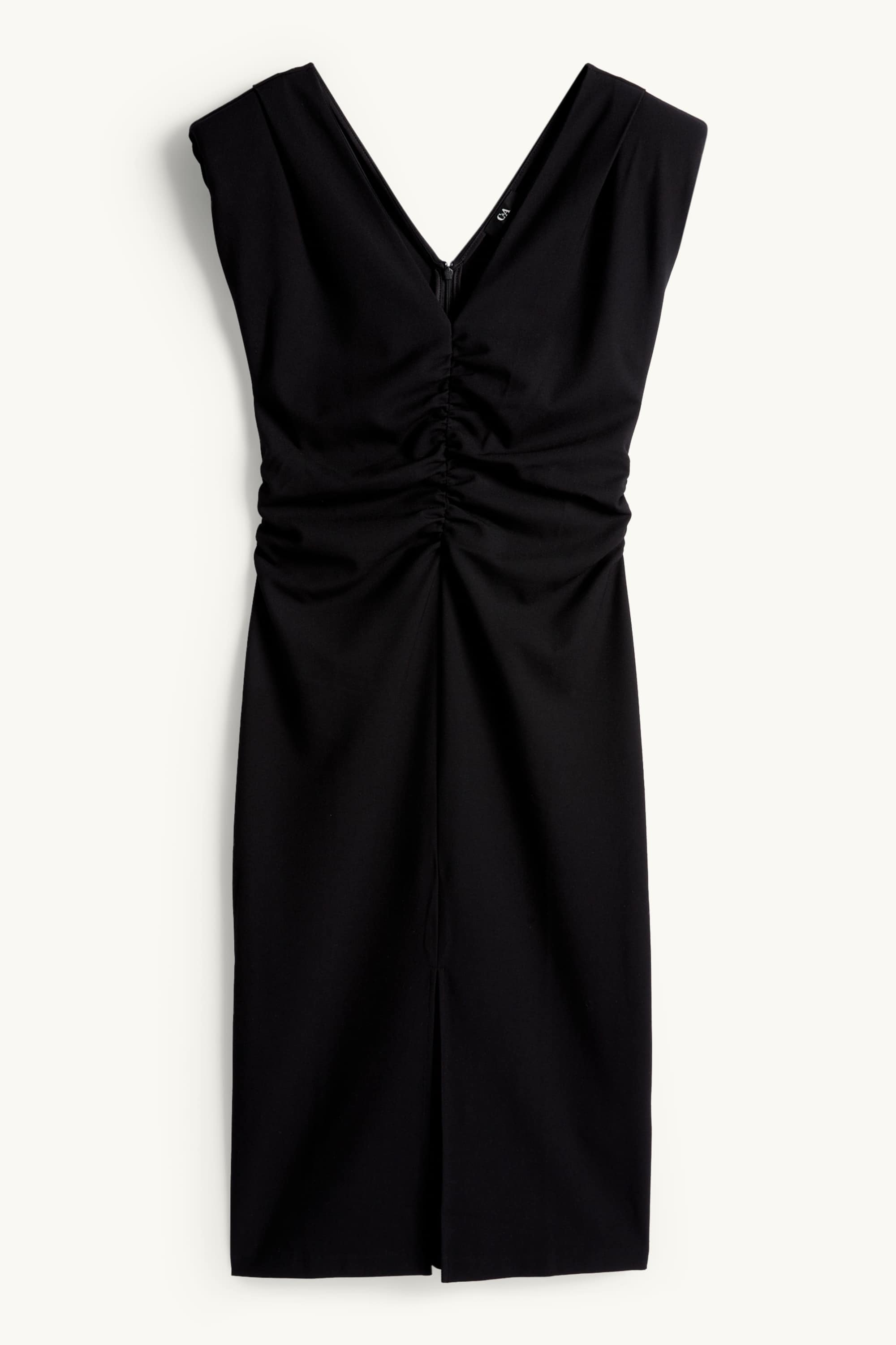 V-neck dress - straight fit black