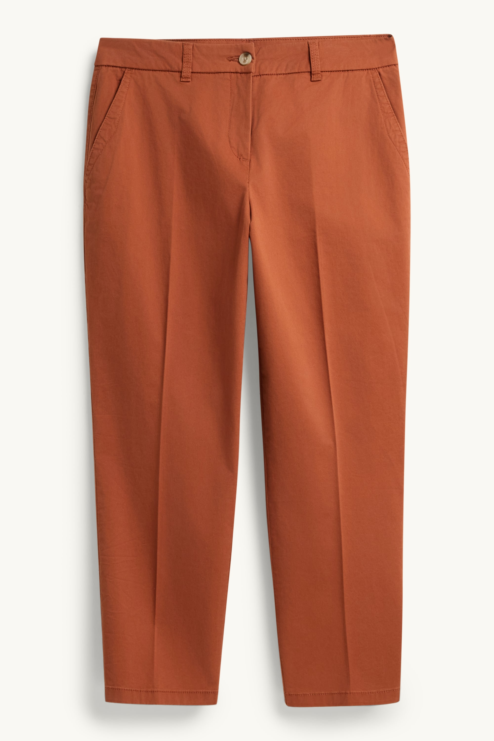 Cloth trousers - mid-rise waist - tapered fit brown