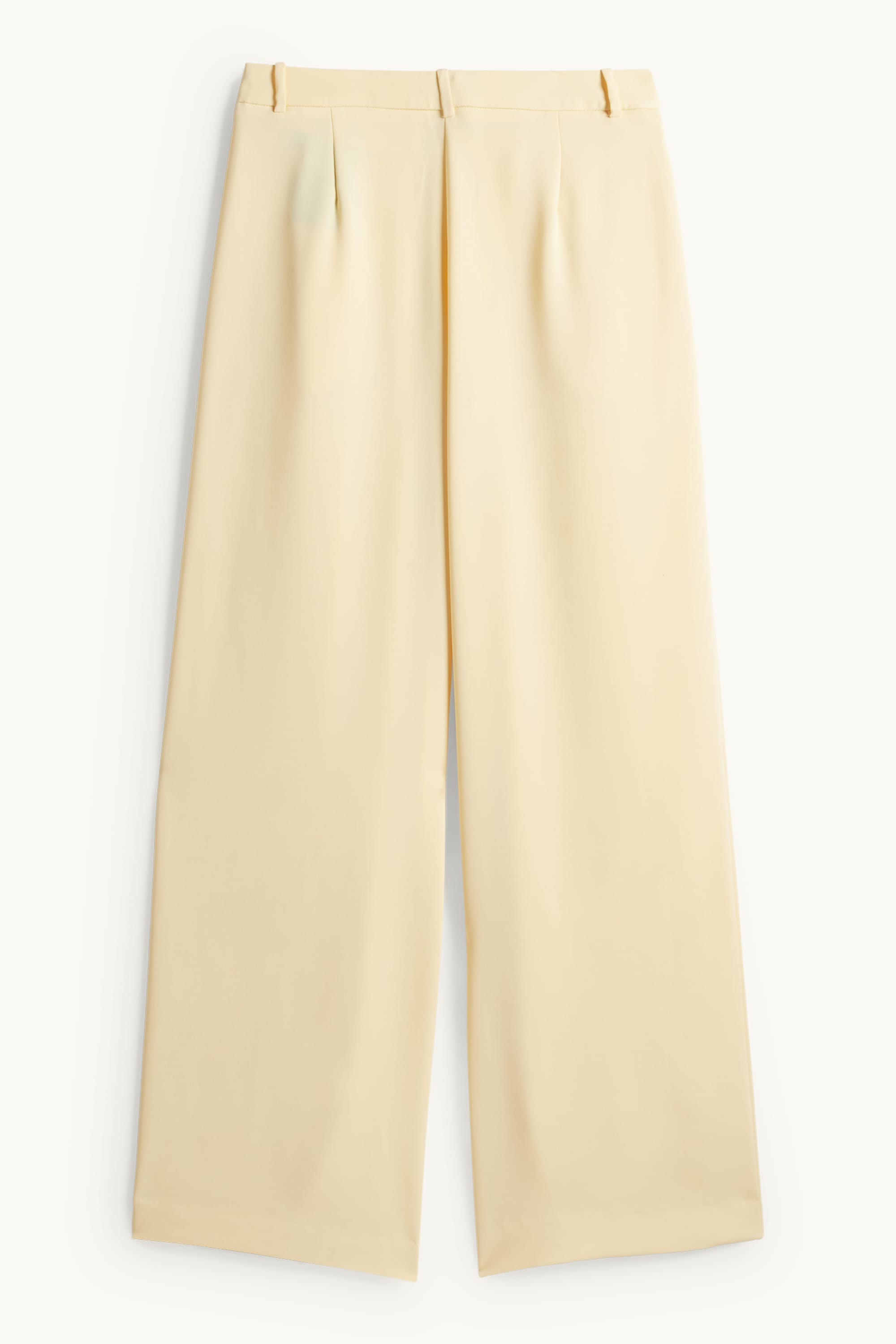 Business trousers - mid-rise waist - straight leg light yellow