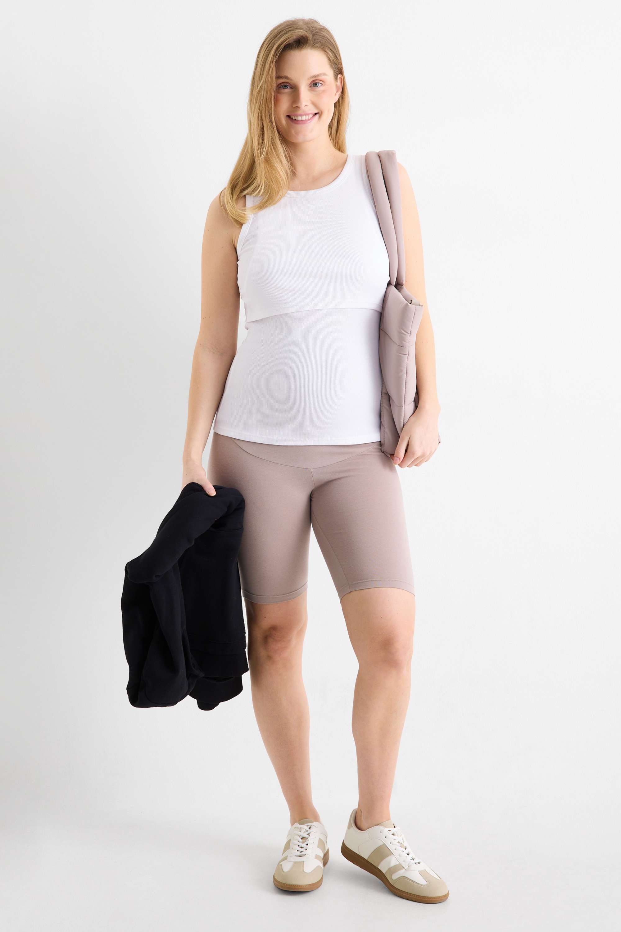 Nursing top - ribbed white