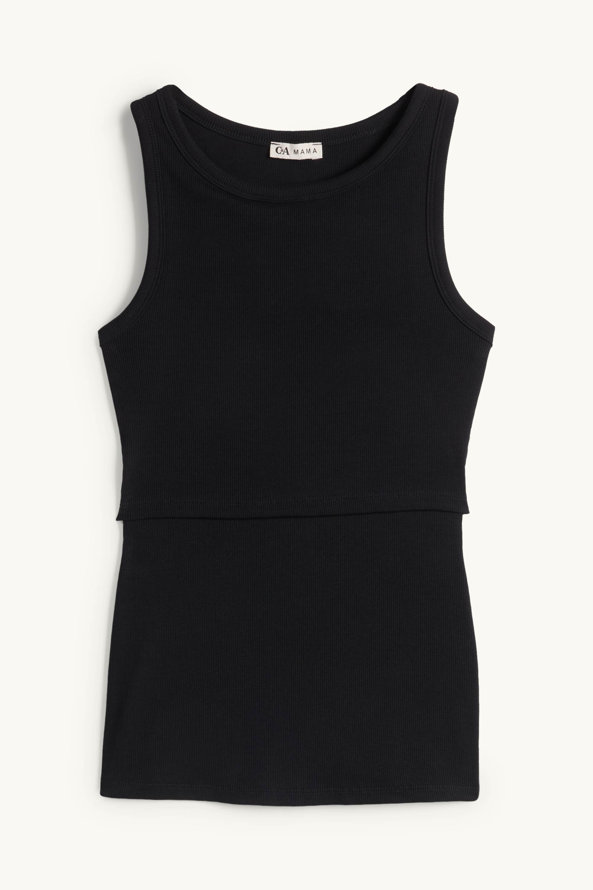 Nursing top - ribbed black