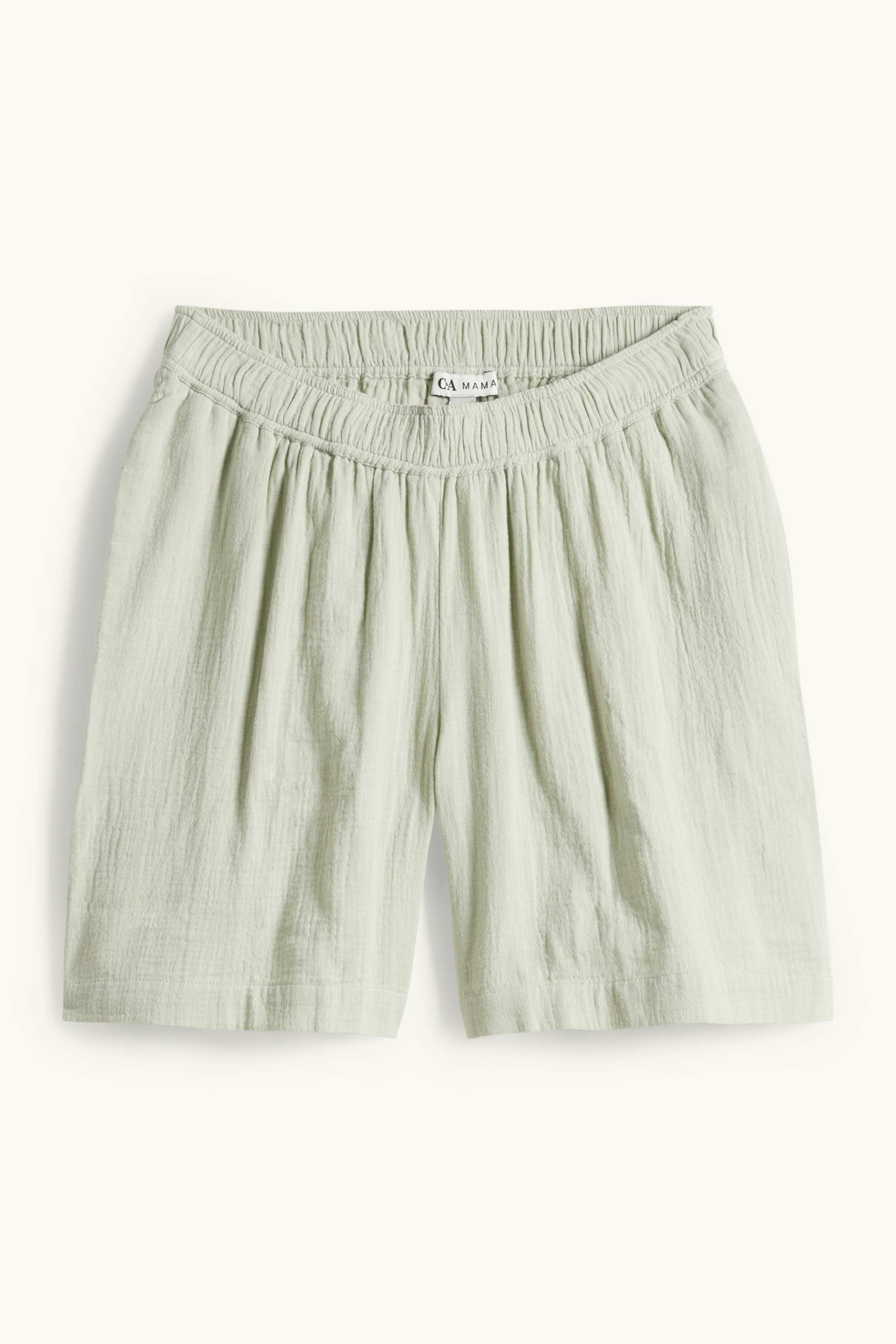 Maternity cheesecloth shorts light green
