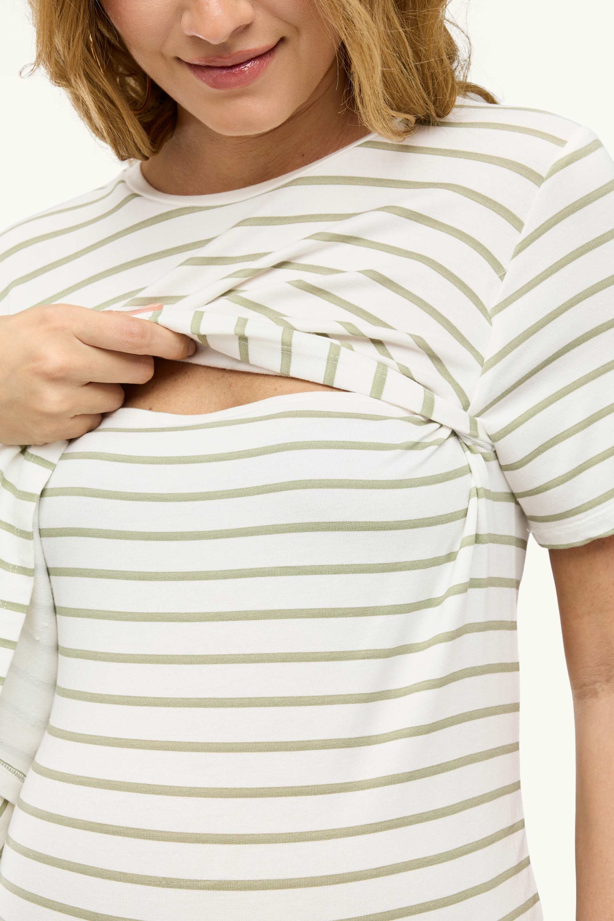 Nursing T-shirt - striped white