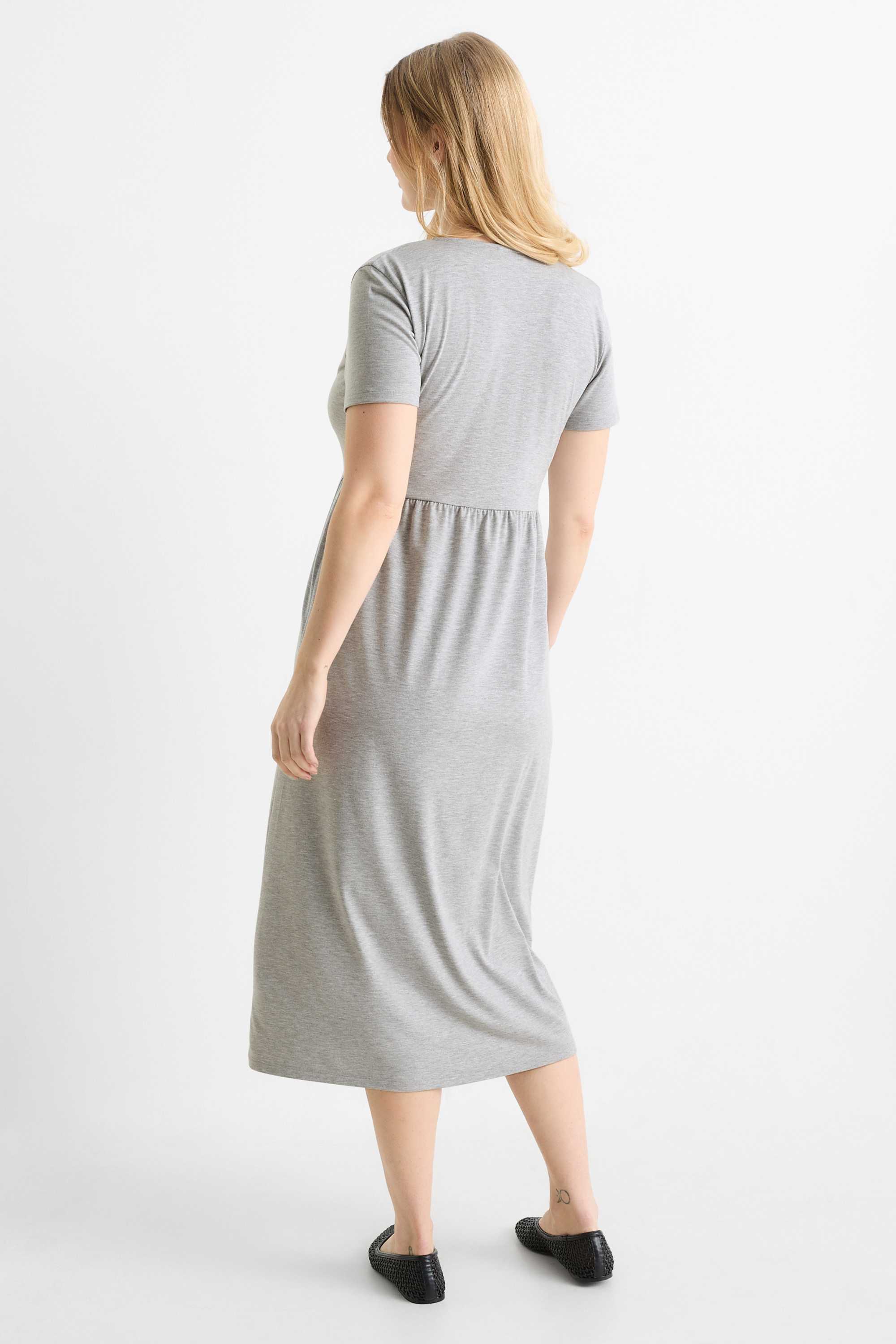 Nursing dress light gray