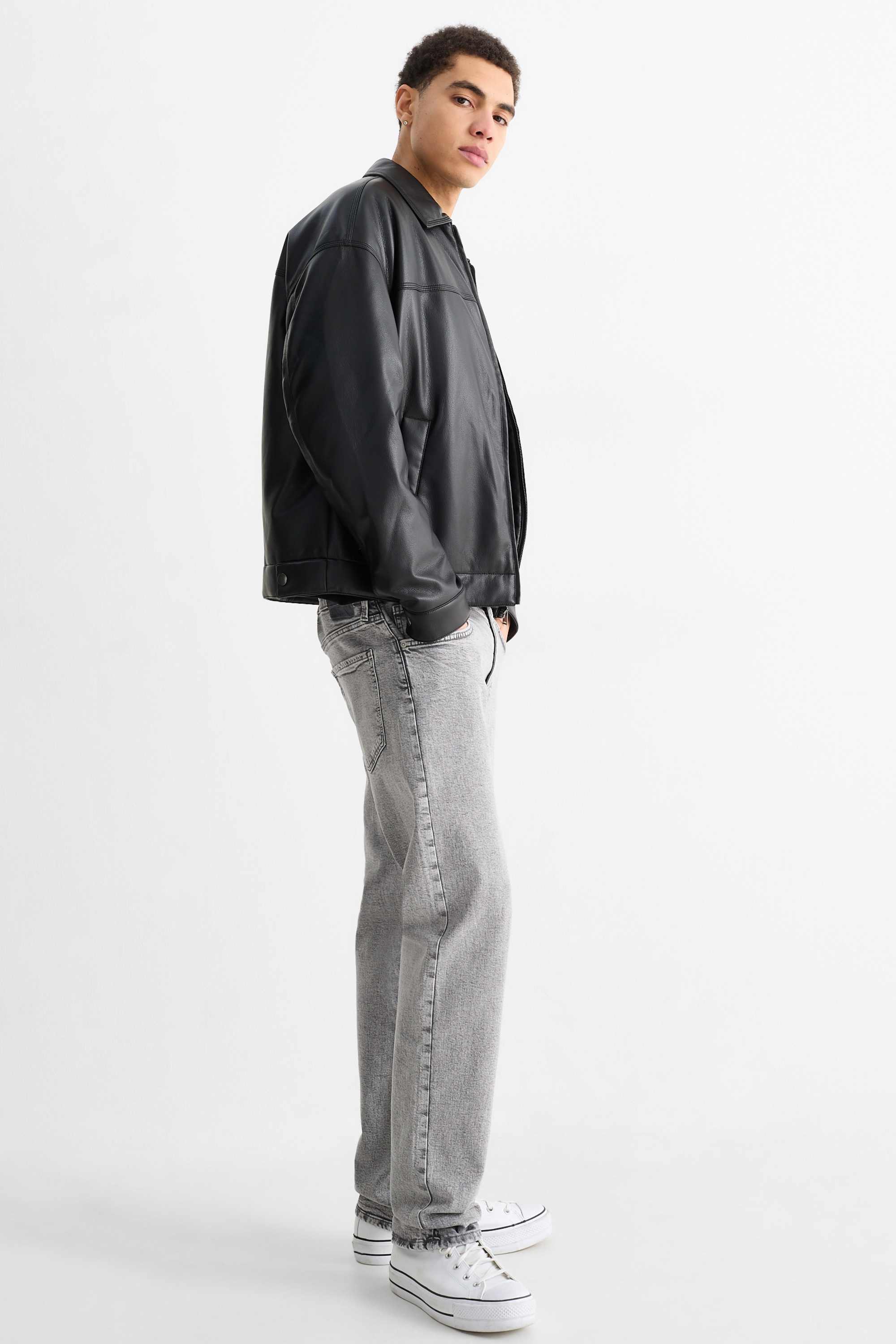 Straight jeans denim-light gray