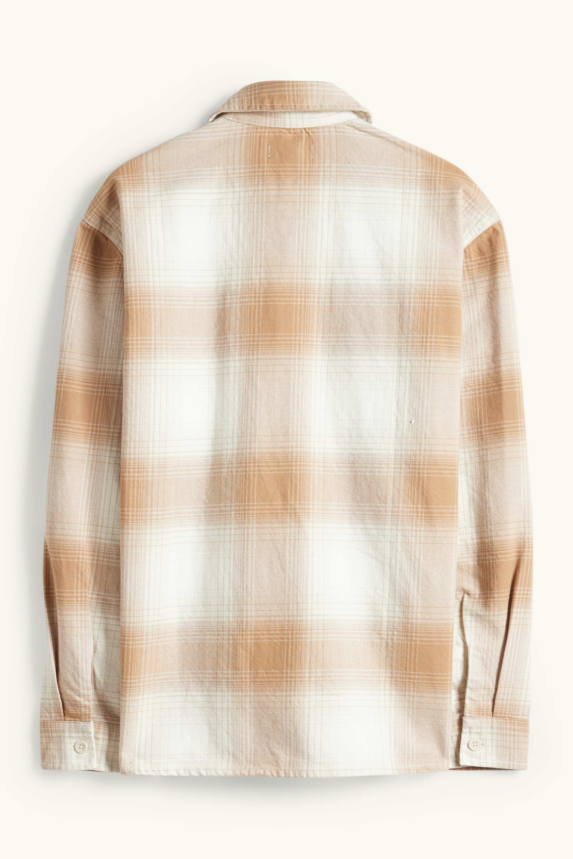 Shirt jacket - relaxed fit - kent collar - check white / beige