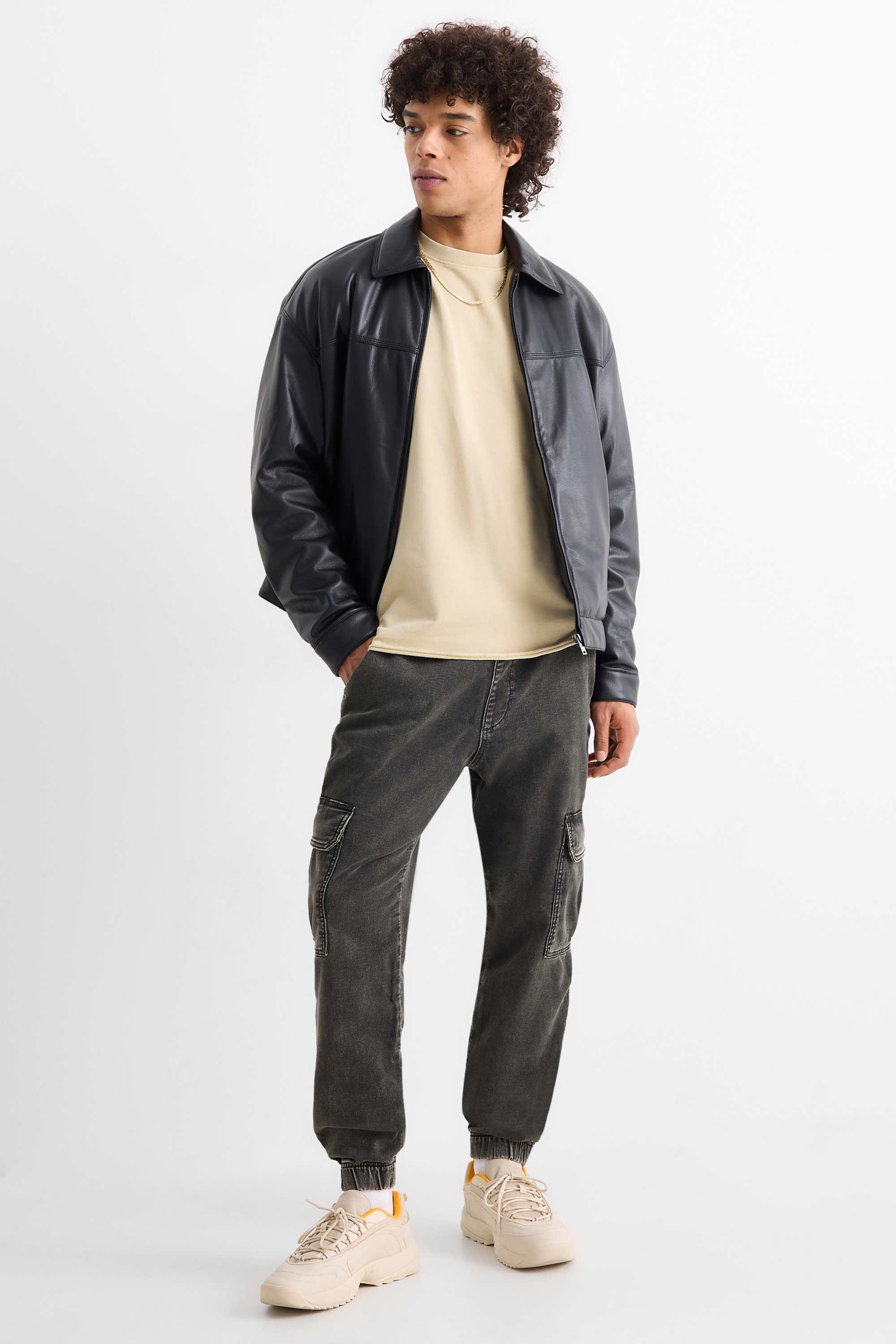 Cargo jeans - LYCRA® denim-dark gray