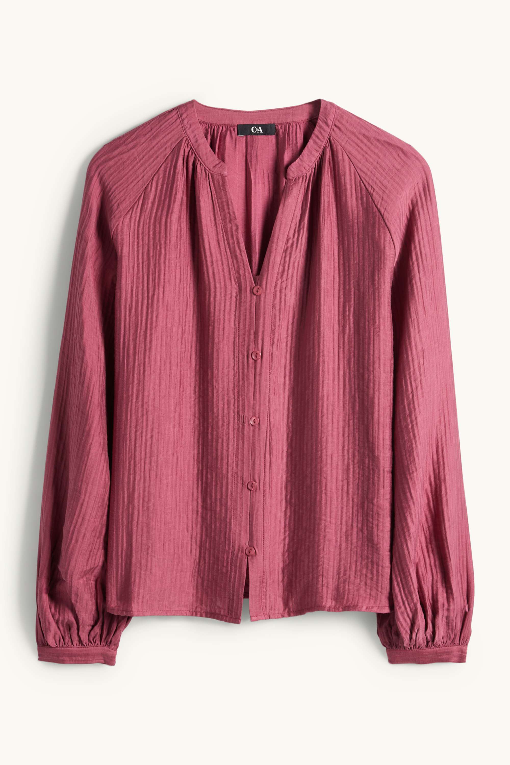 V-neck blouse dark red