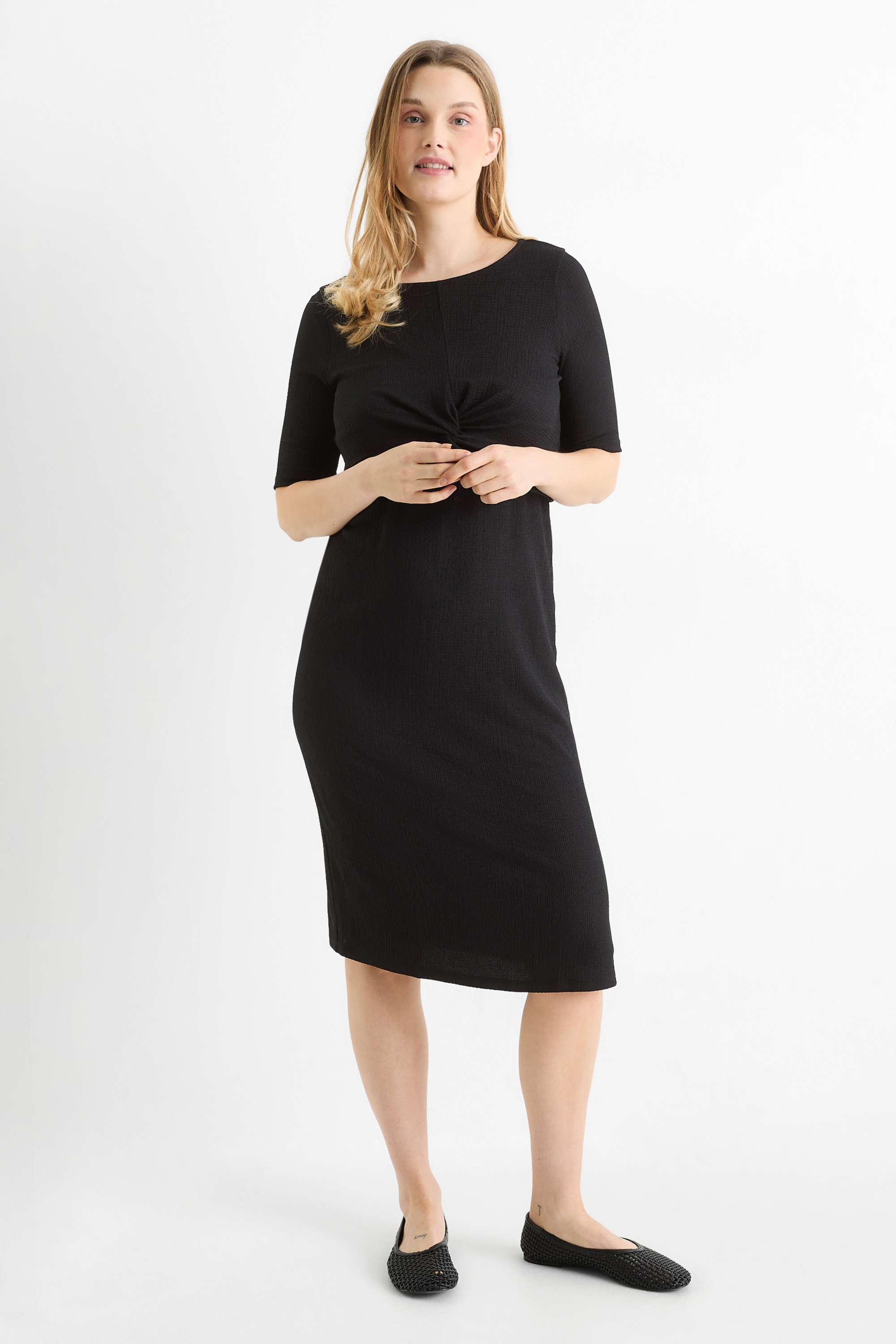 Maternity dress - textured black
