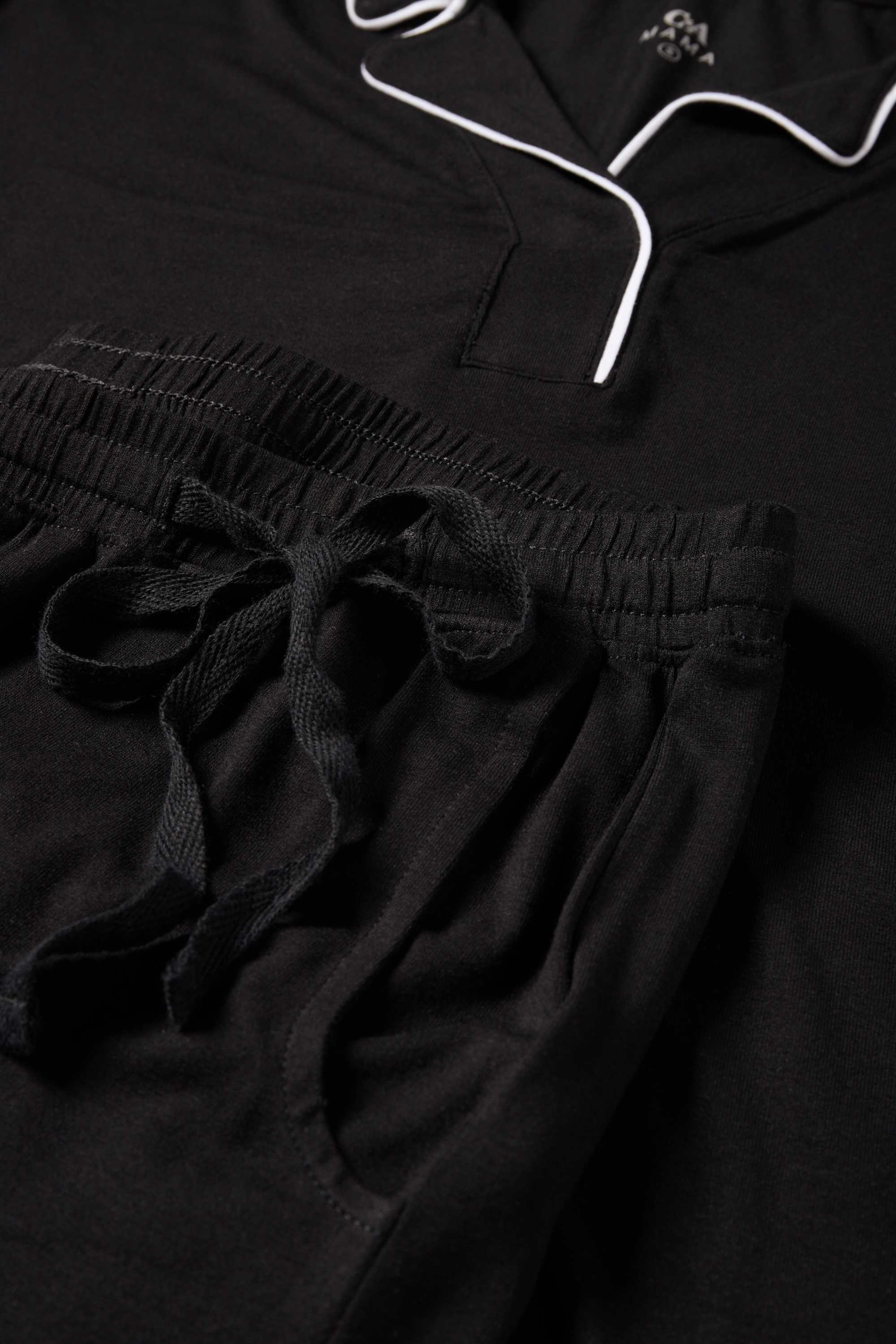 Short viscose maternity pyjamas black