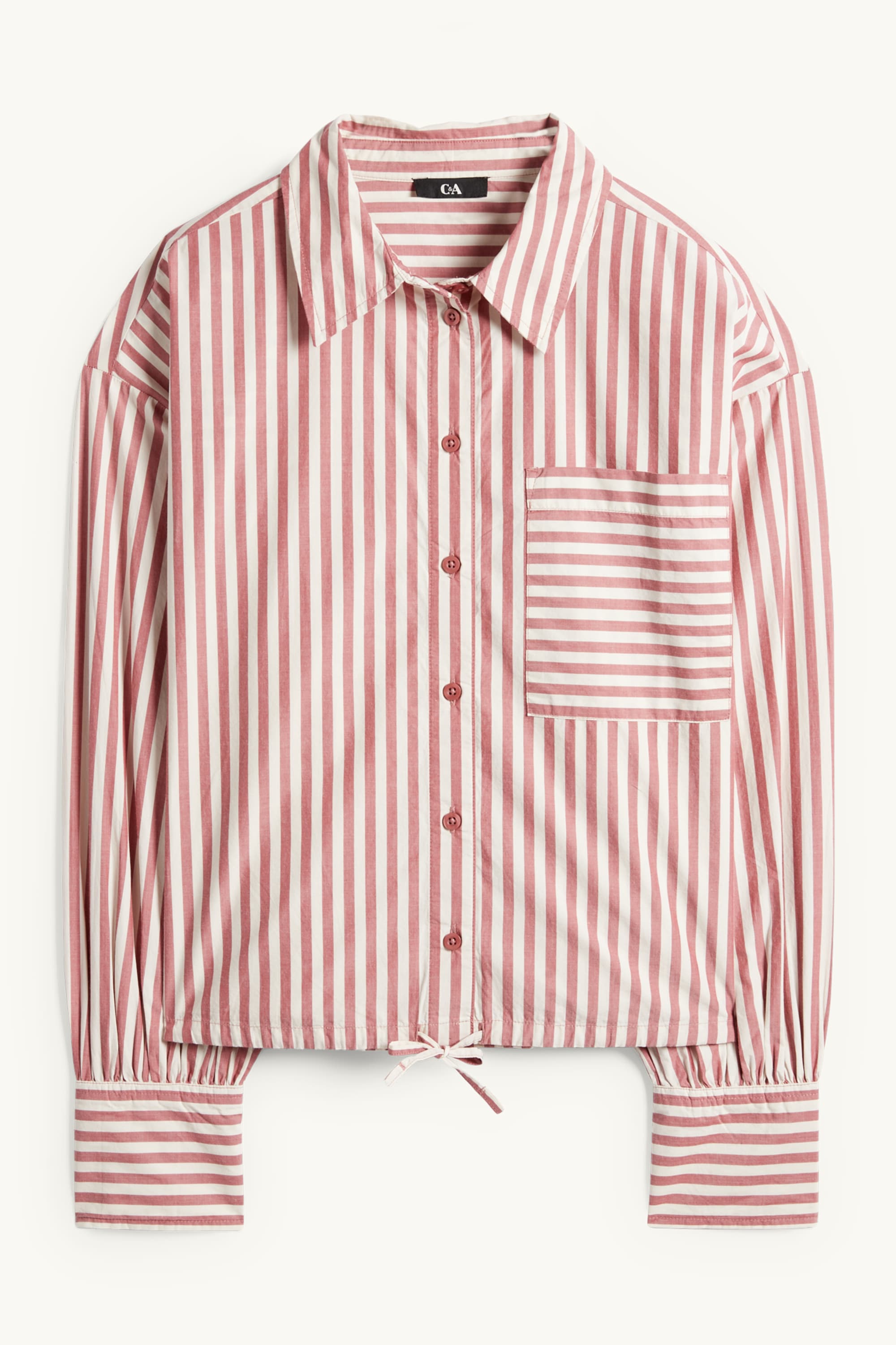 Blouse - striped dark rose