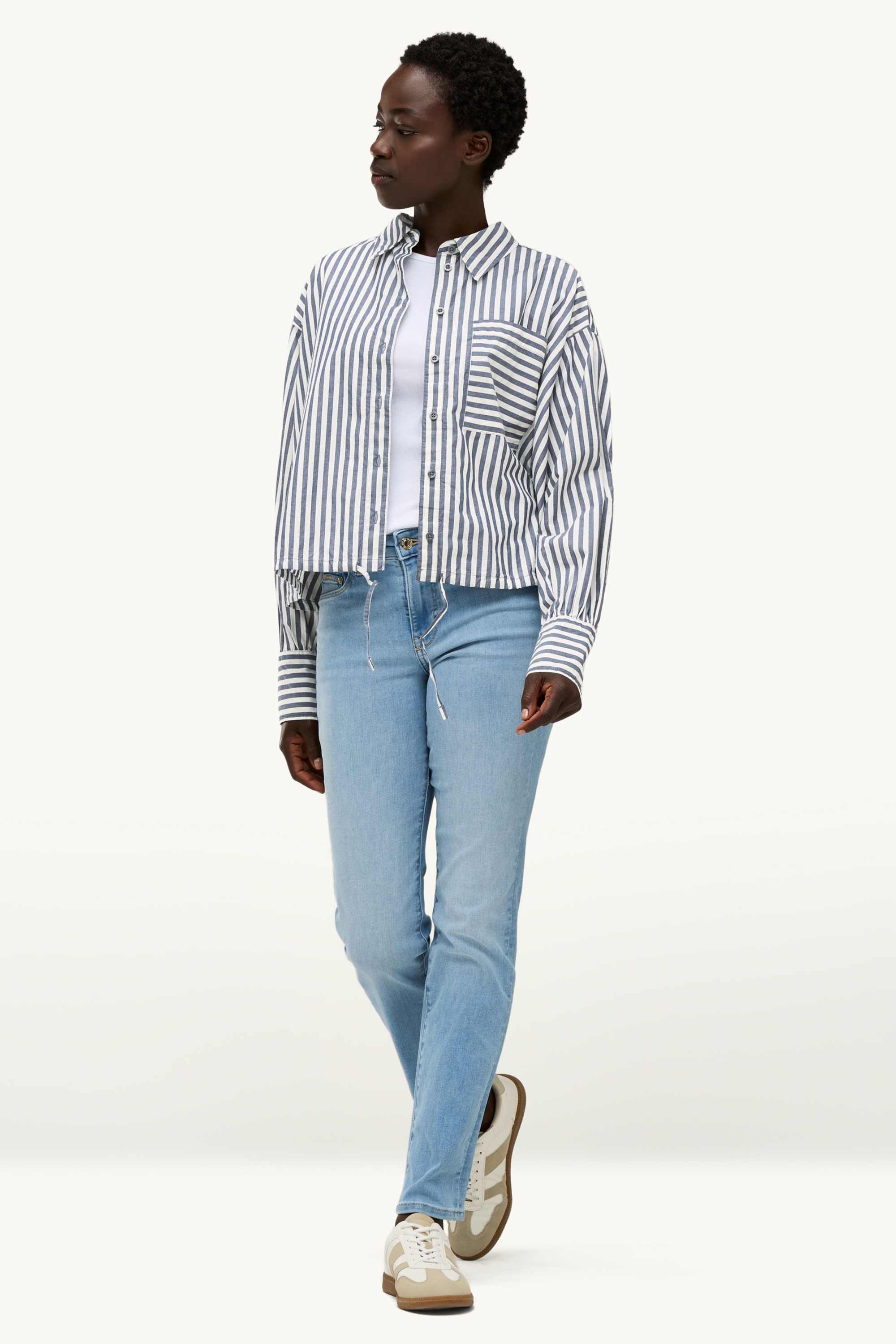 Blouse - striped blue / white