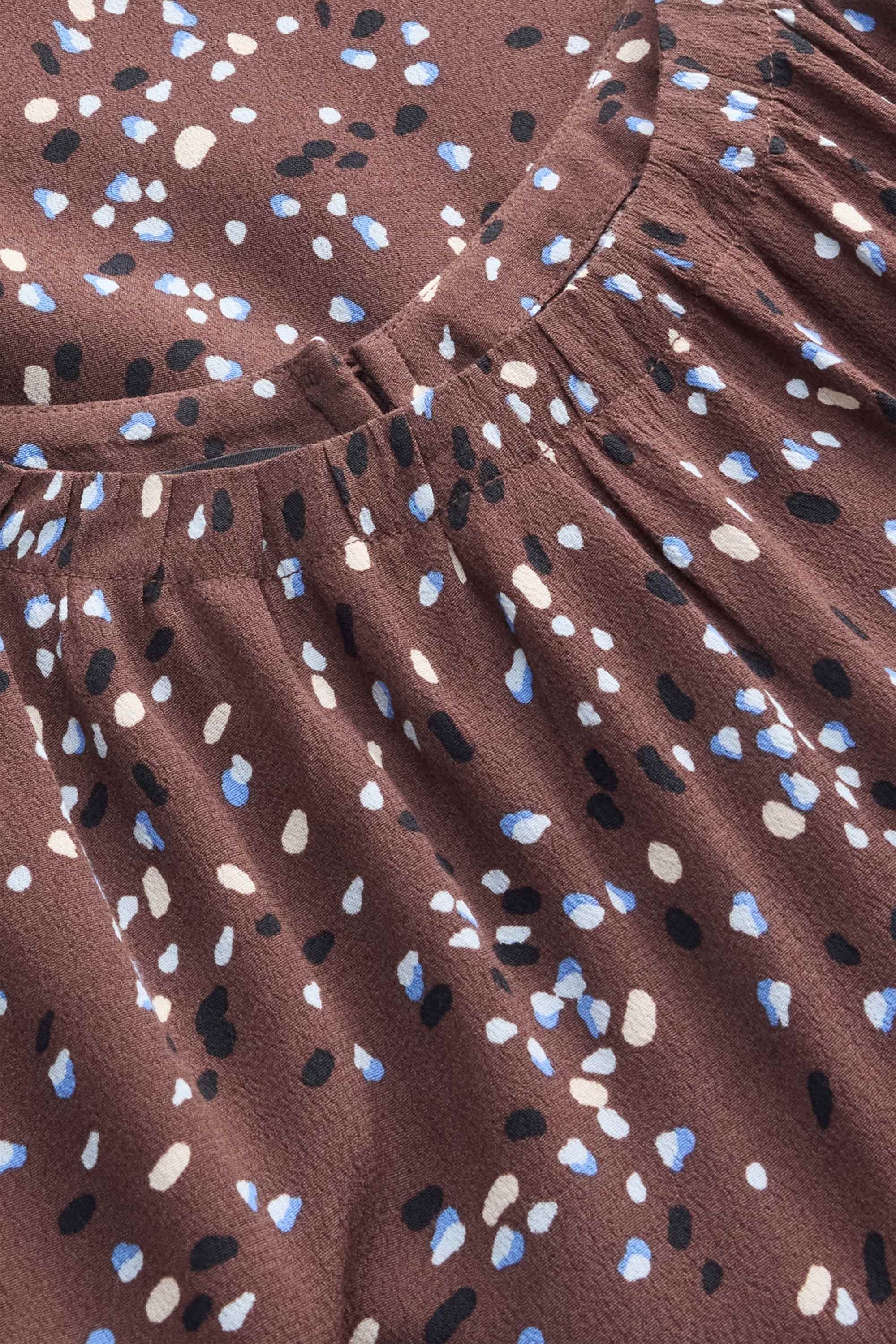 Blouse - polka dot brown