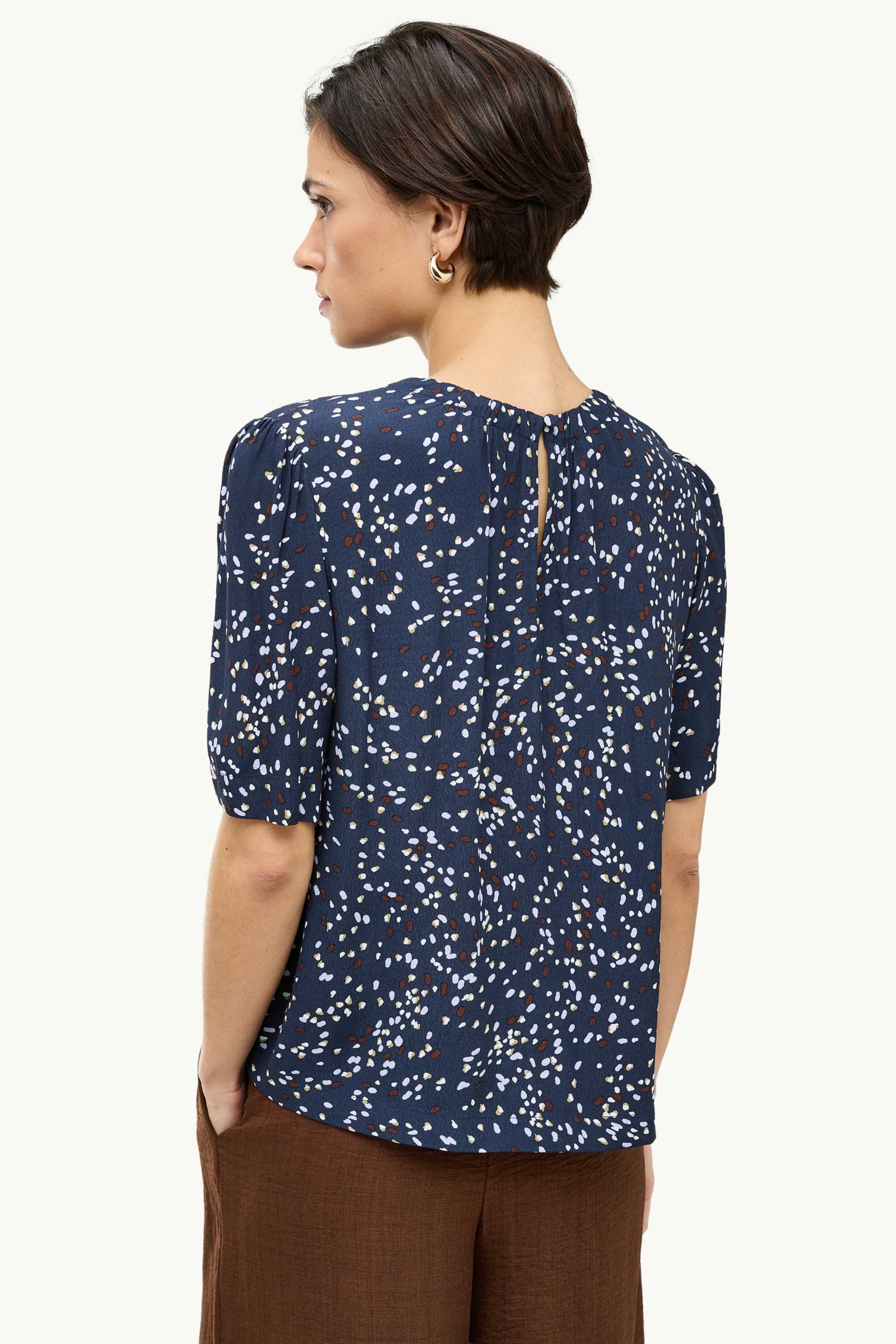 Blouse - polka dot blue