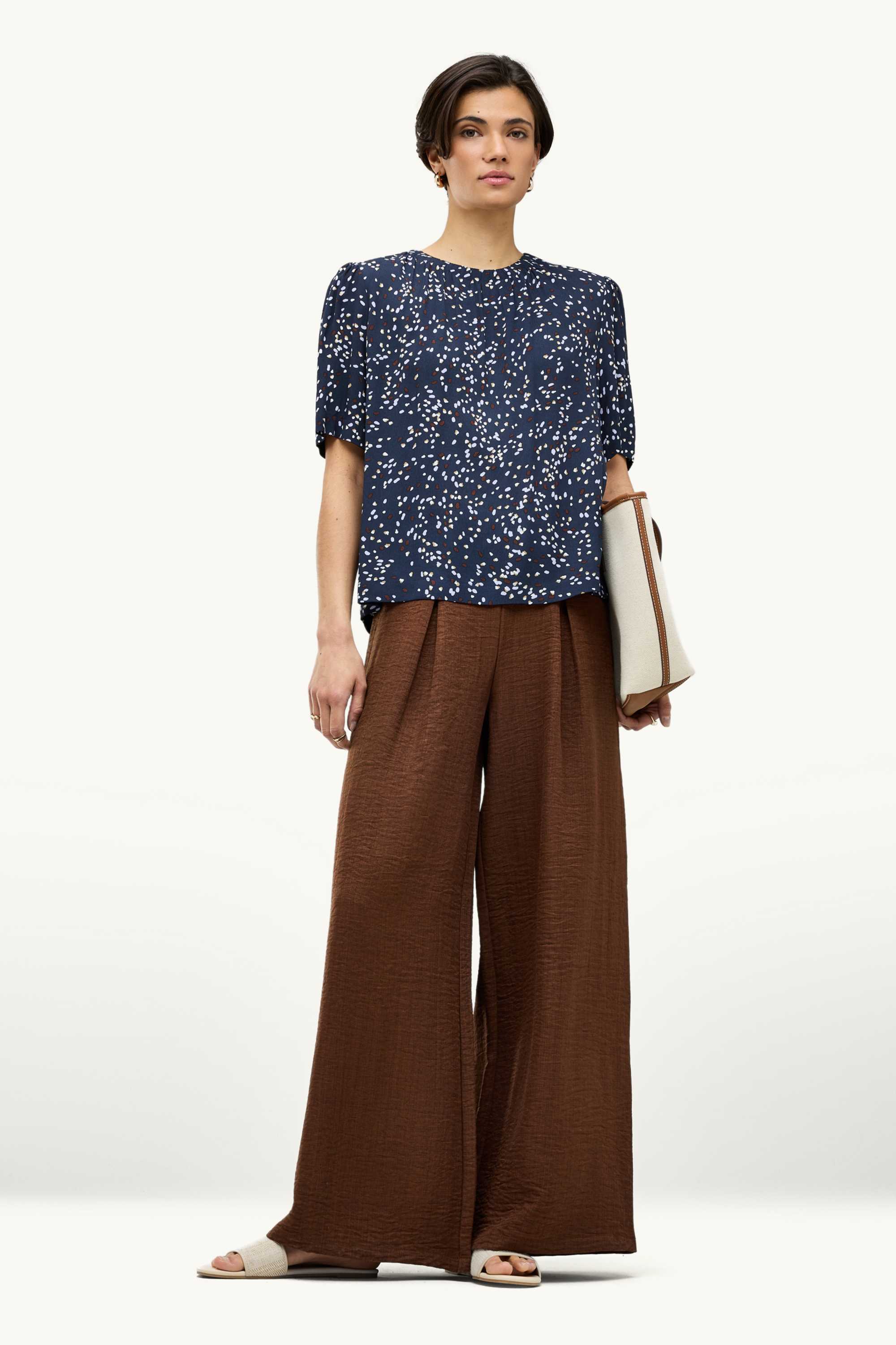 Blouse - polka dot blue