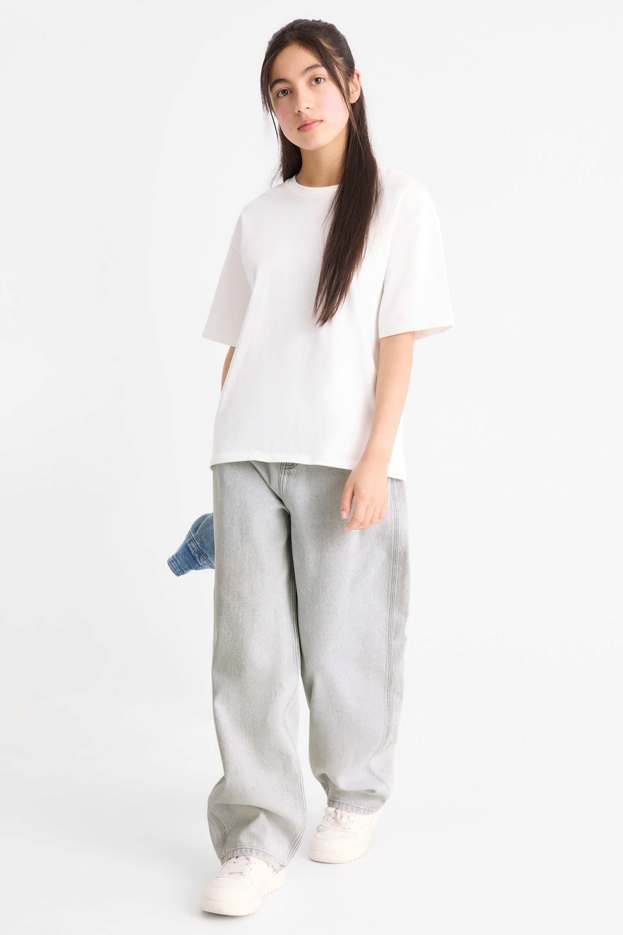Relaxed jeans denim-light gray