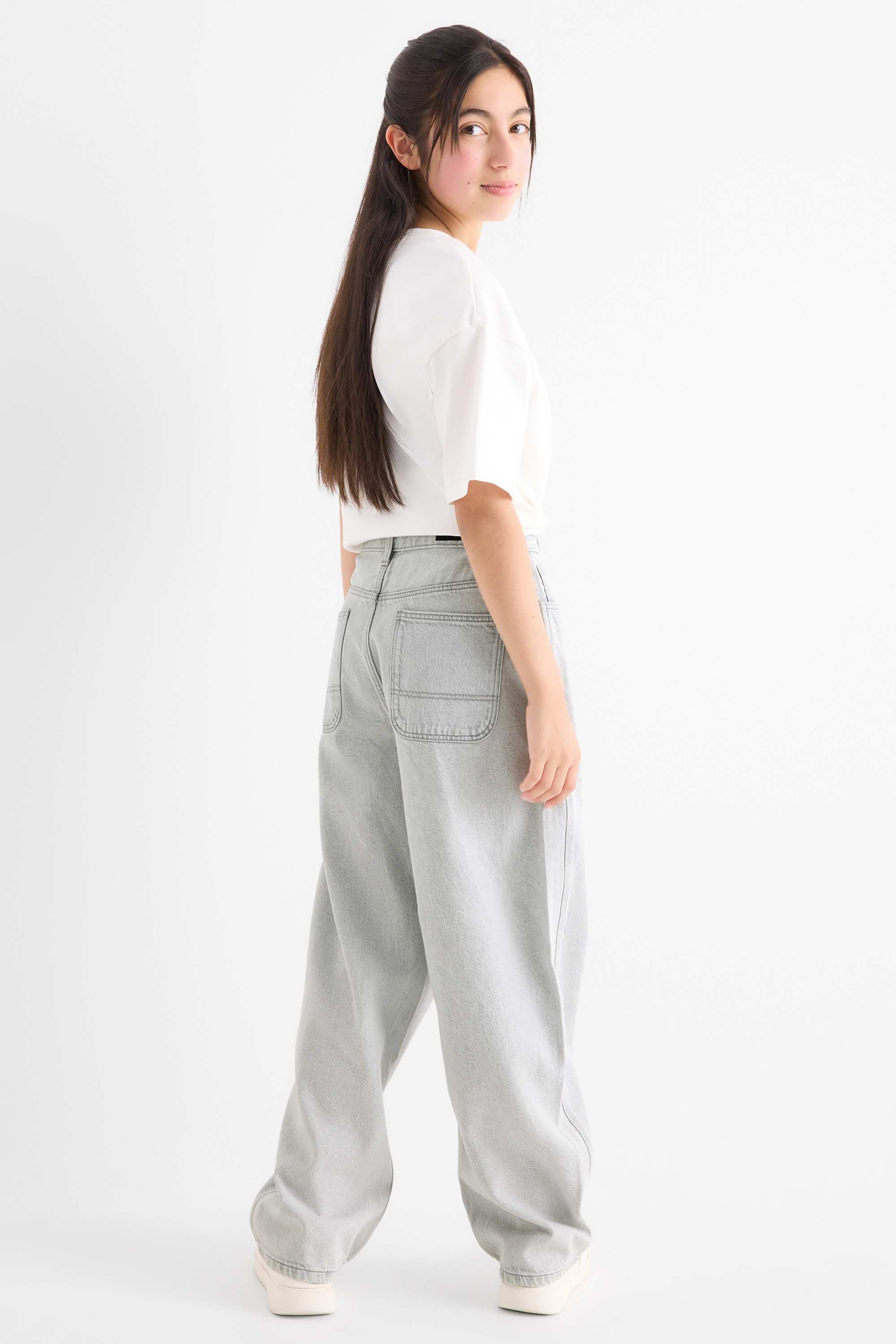 Relaxed jeans denim-light gray