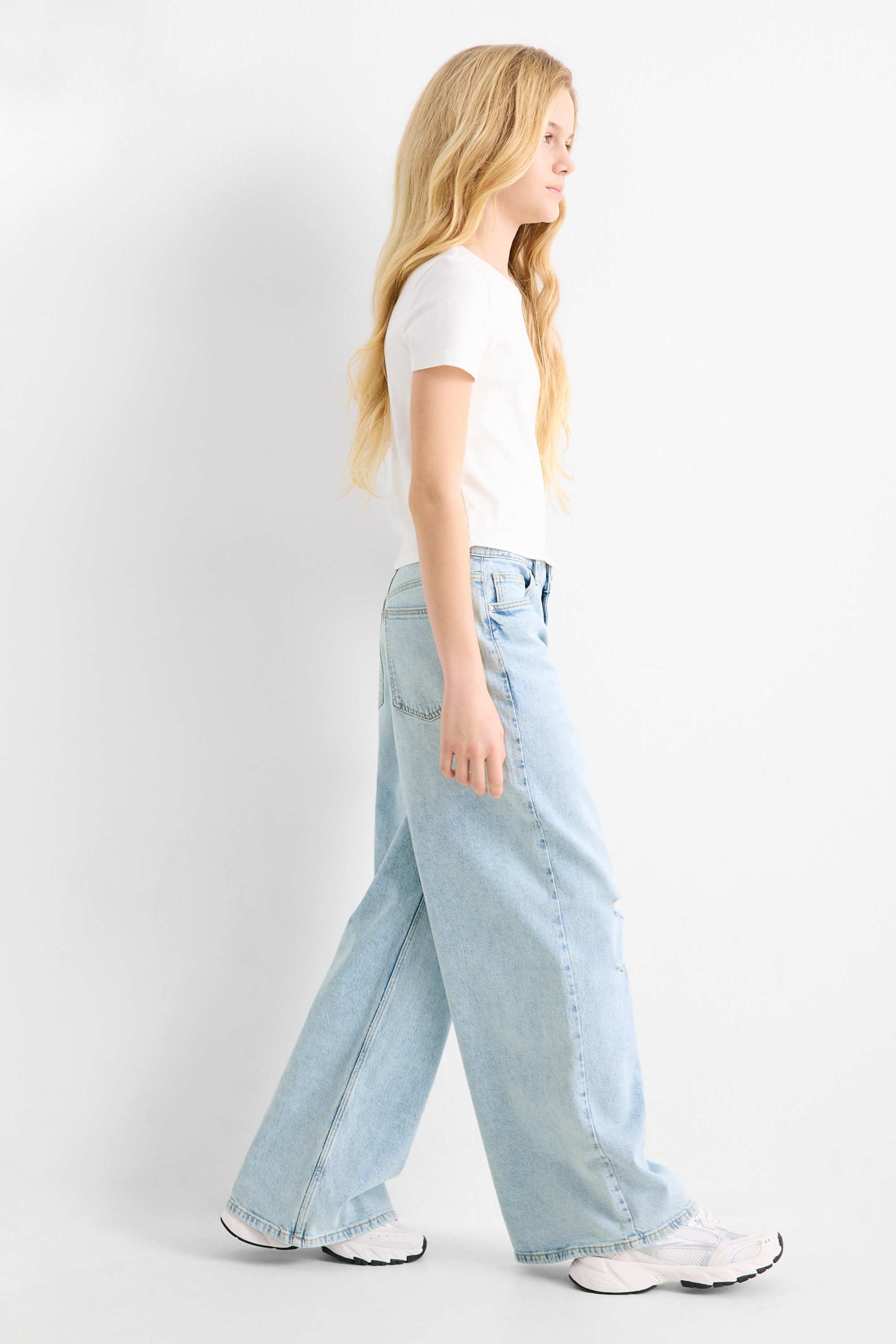 Wide leg jeans denim-light blue