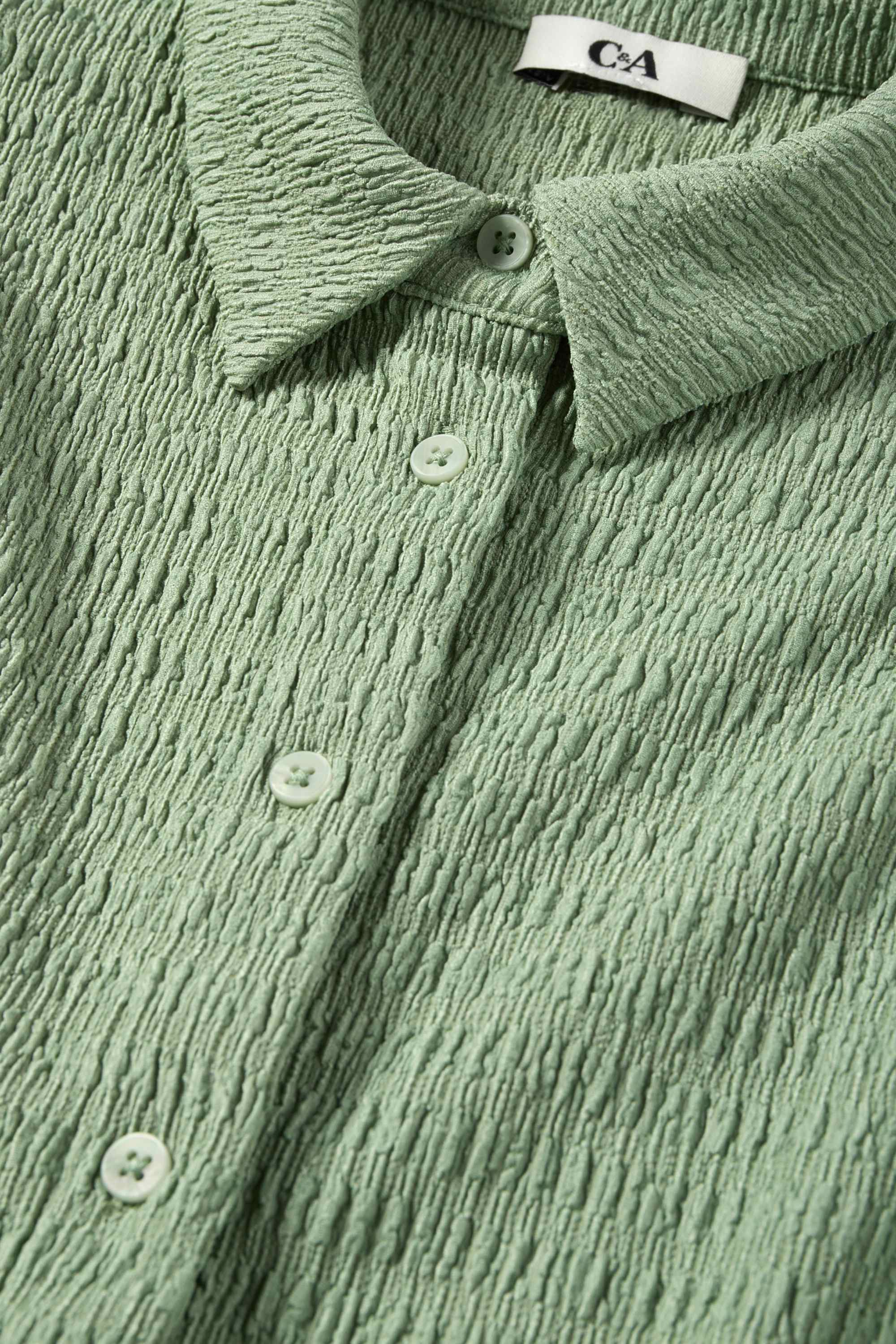 Shirt blouse - smocked light green