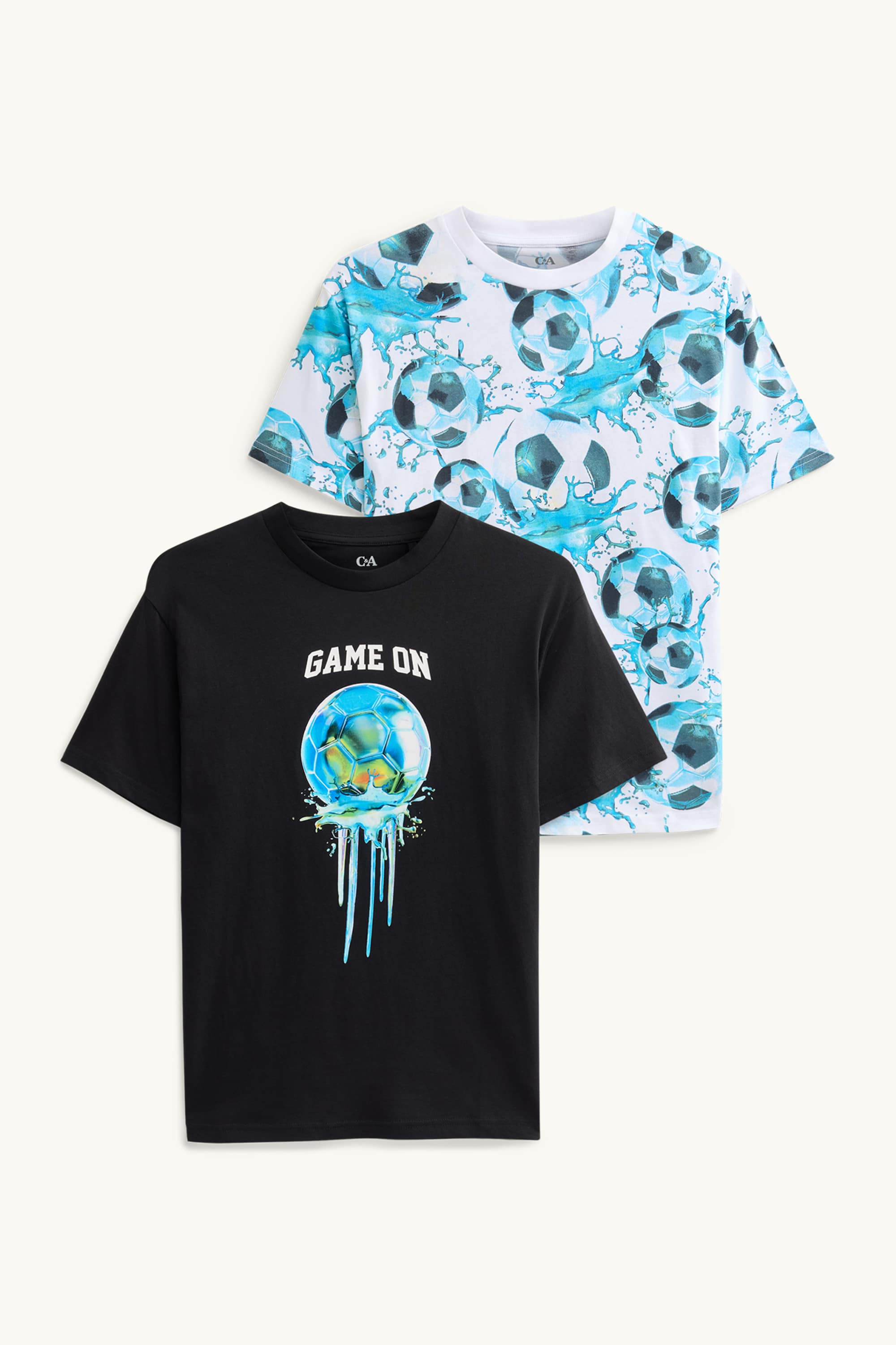Multipack of 2 - football - short sleeve T-shirt black