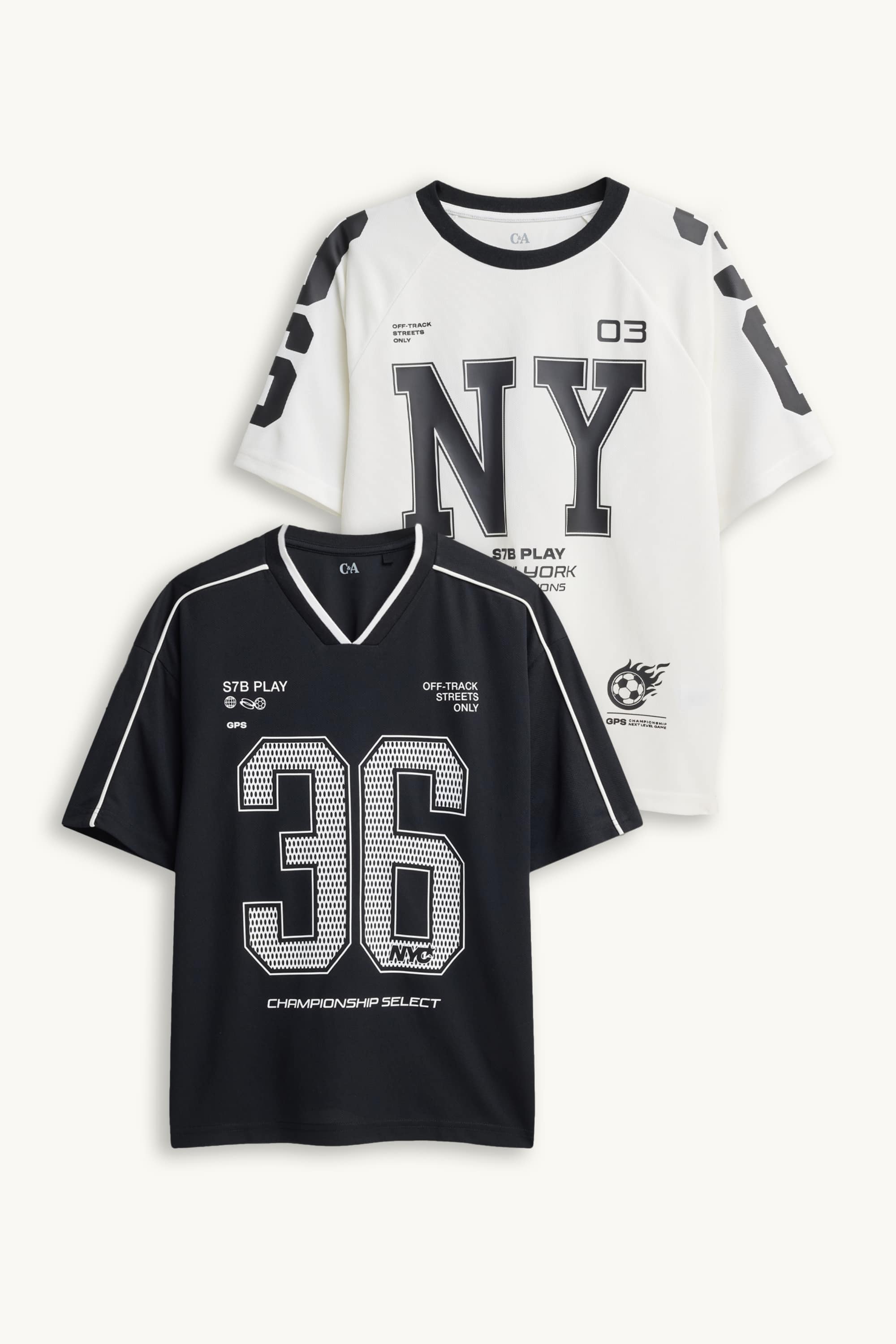 Multipack of 2 - short sleeve T-shirt white / black