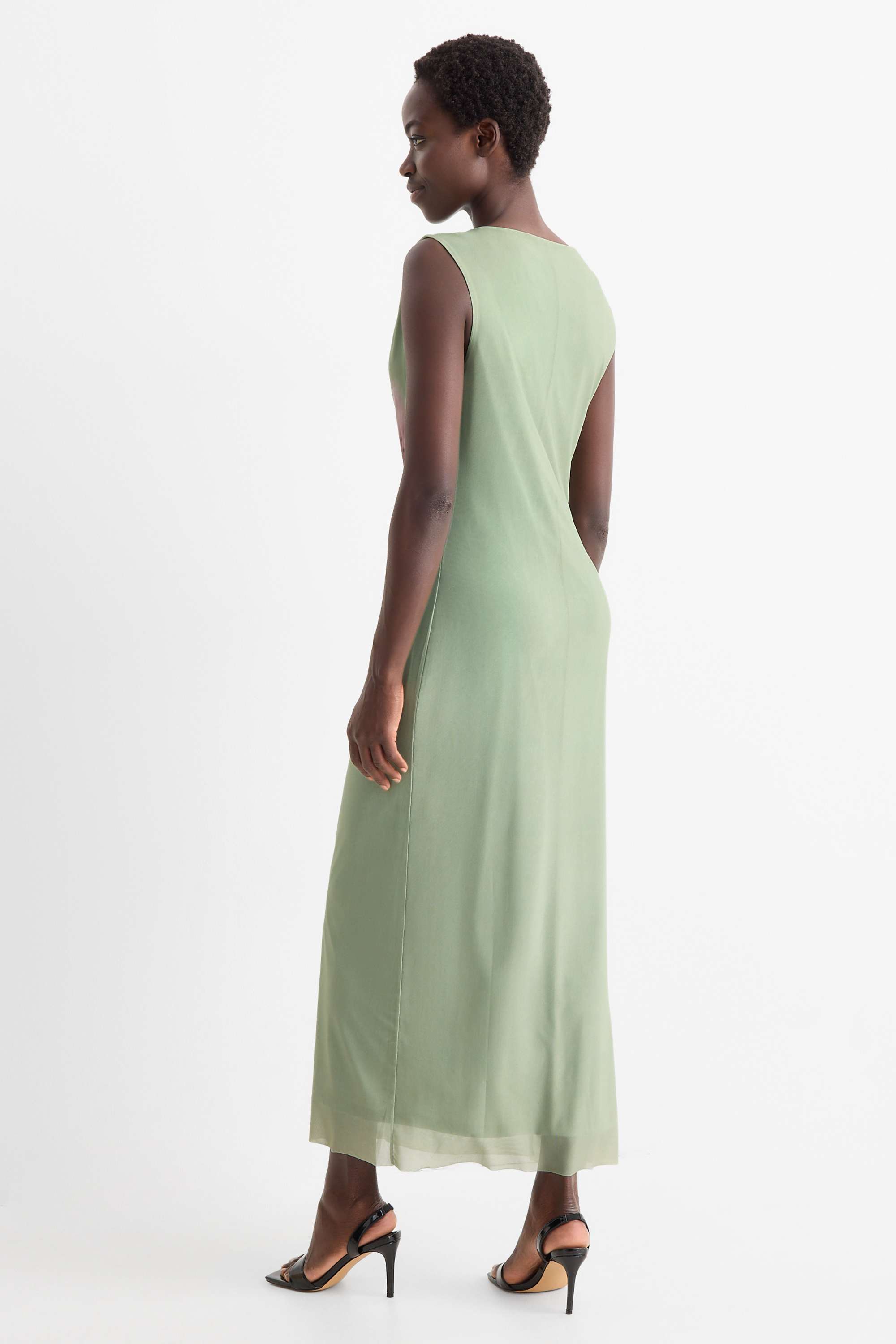 Mesh dress - floral light green