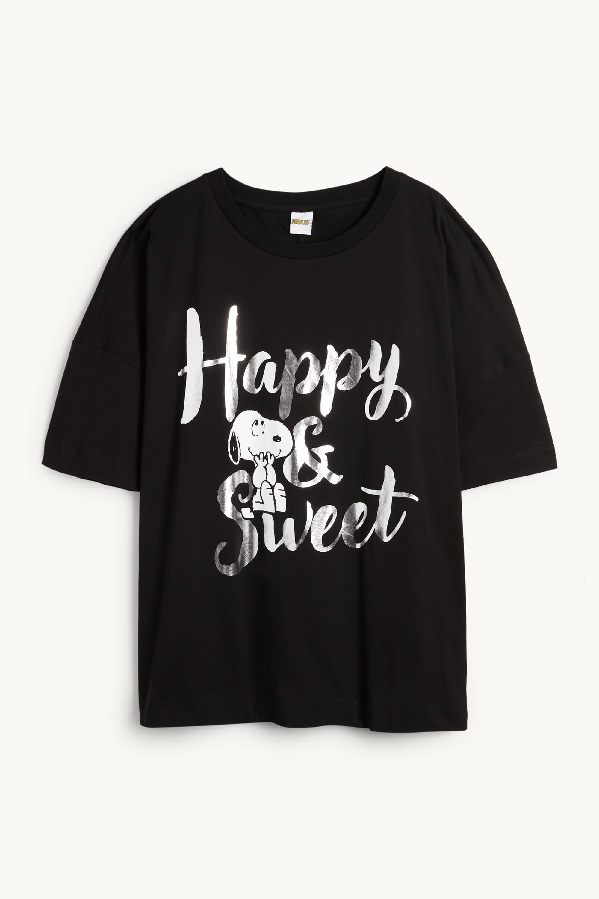T-shirt - regular fit - shiny - Snoopy black