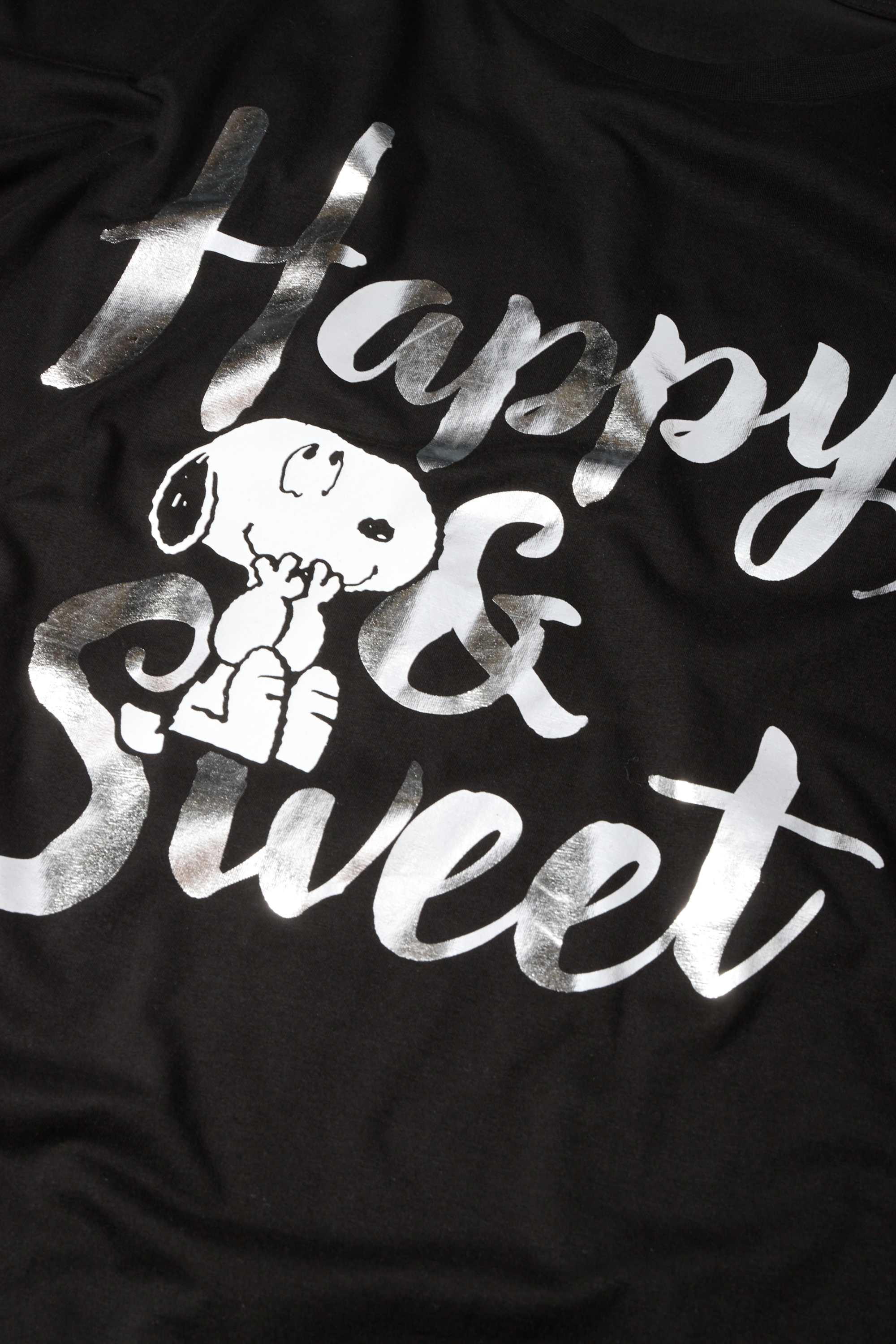 T-shirt - regular fit - shiny - Snoopy black