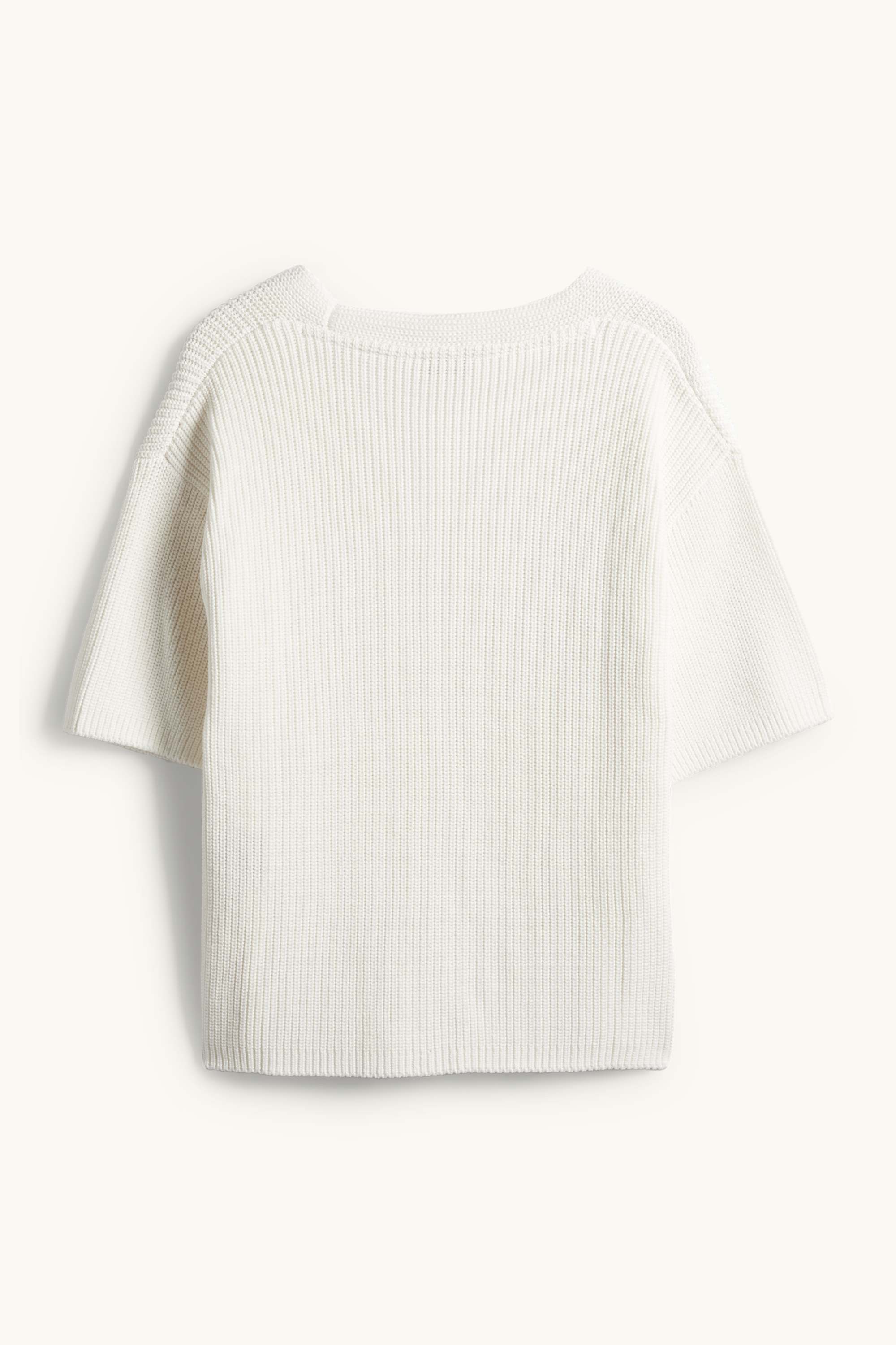 Knitted jumper - short sleeve white
