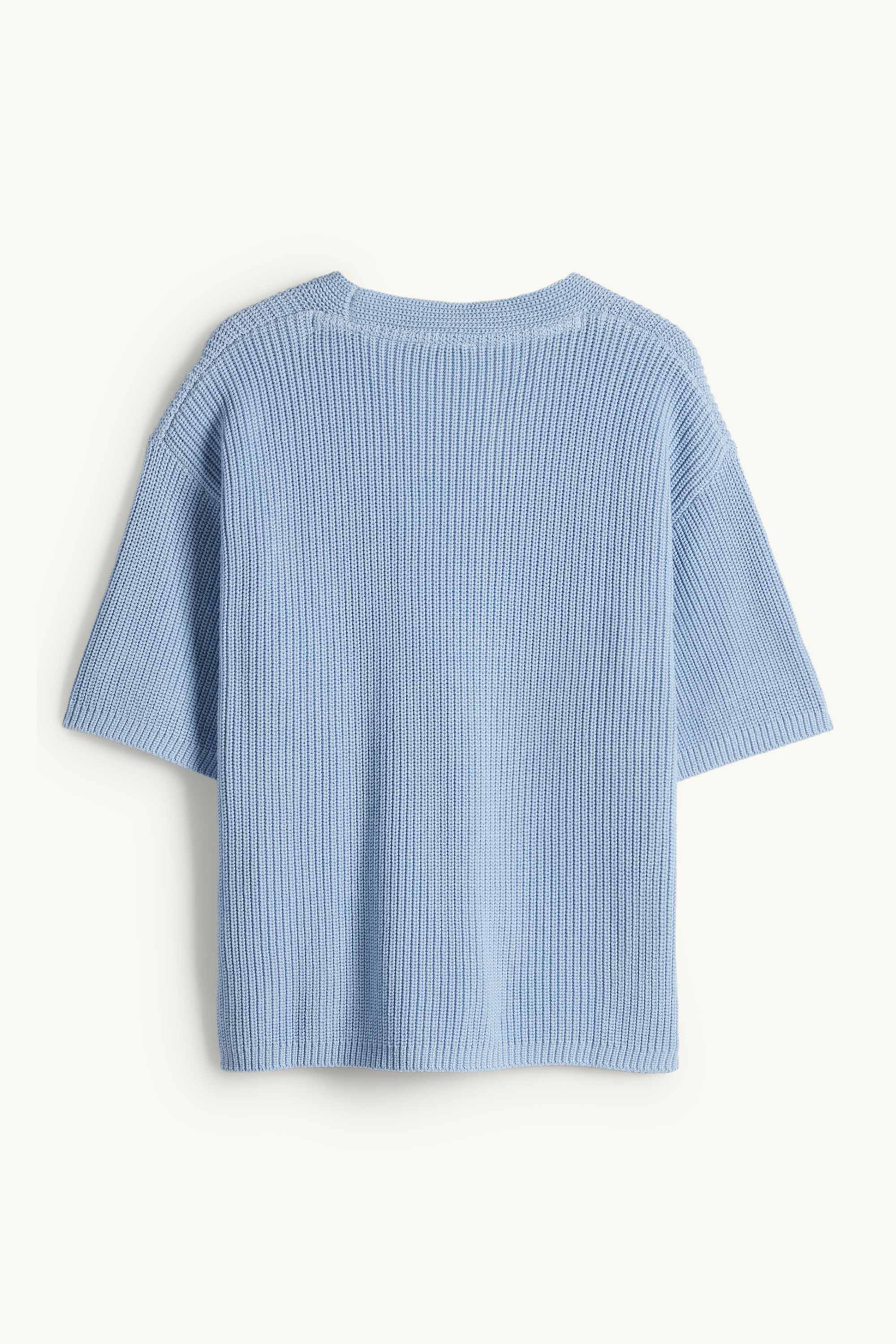 Knitted jumper - short sleeve light blue
