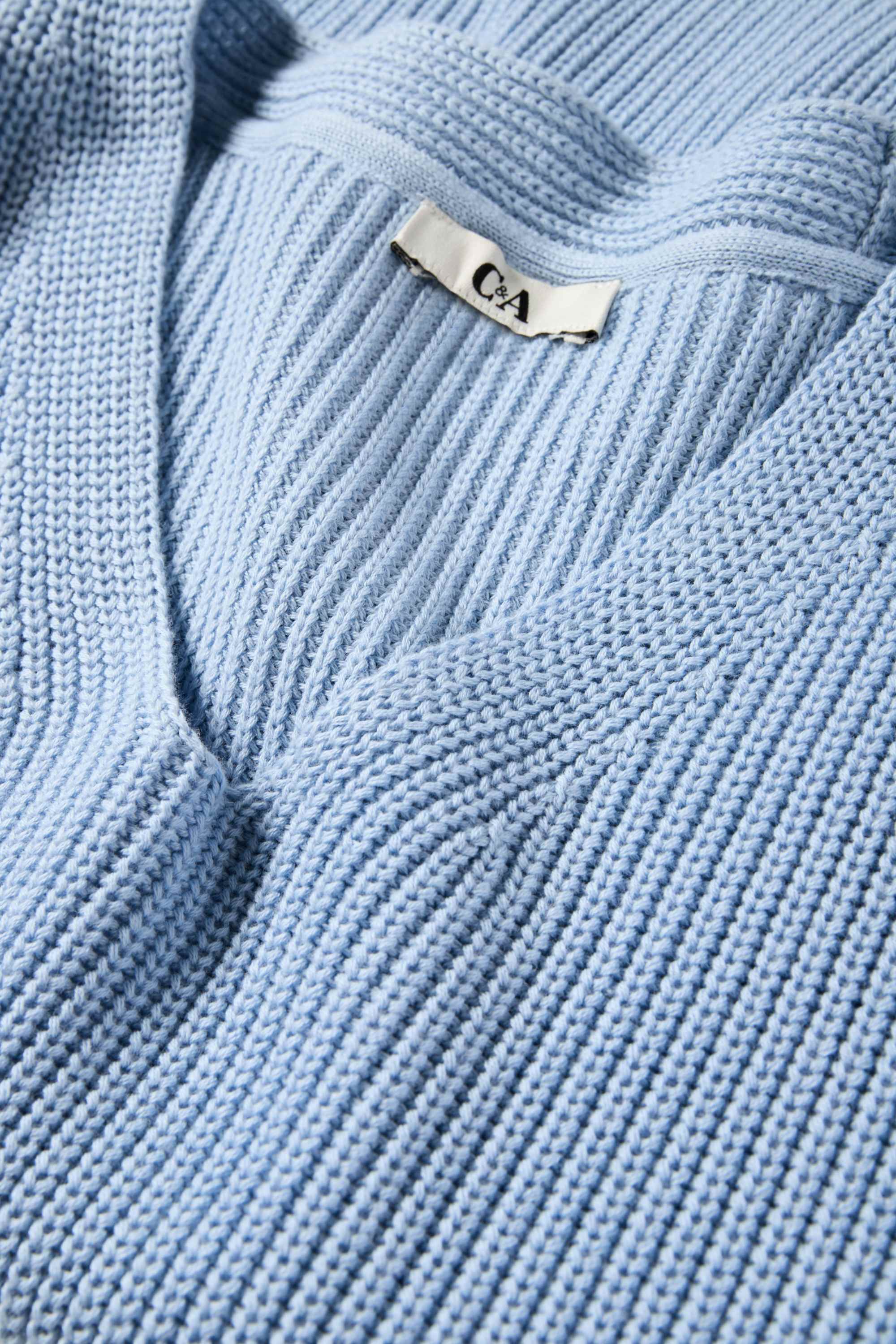 Knitted jumper - short sleeve light blue
