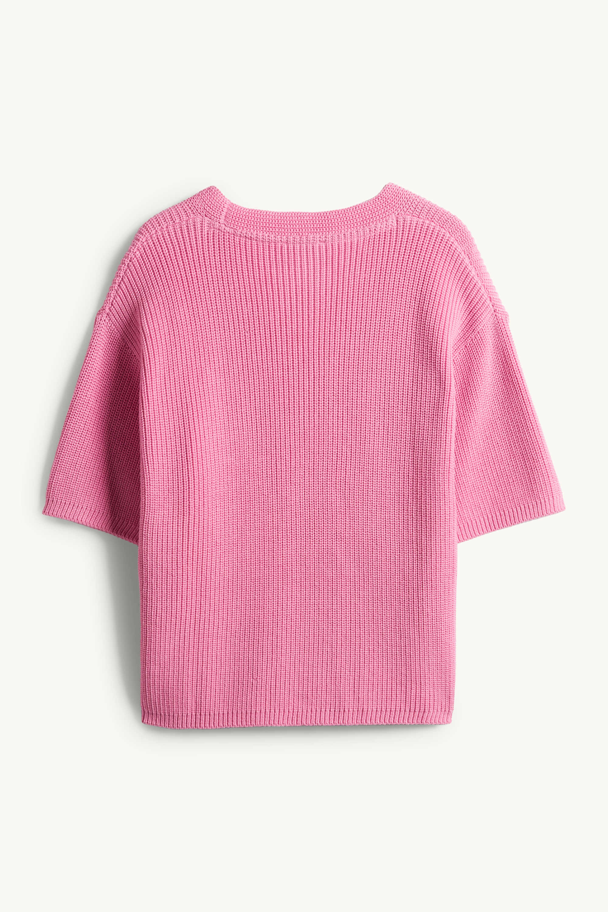 Knitted jumper - short sleeve pink