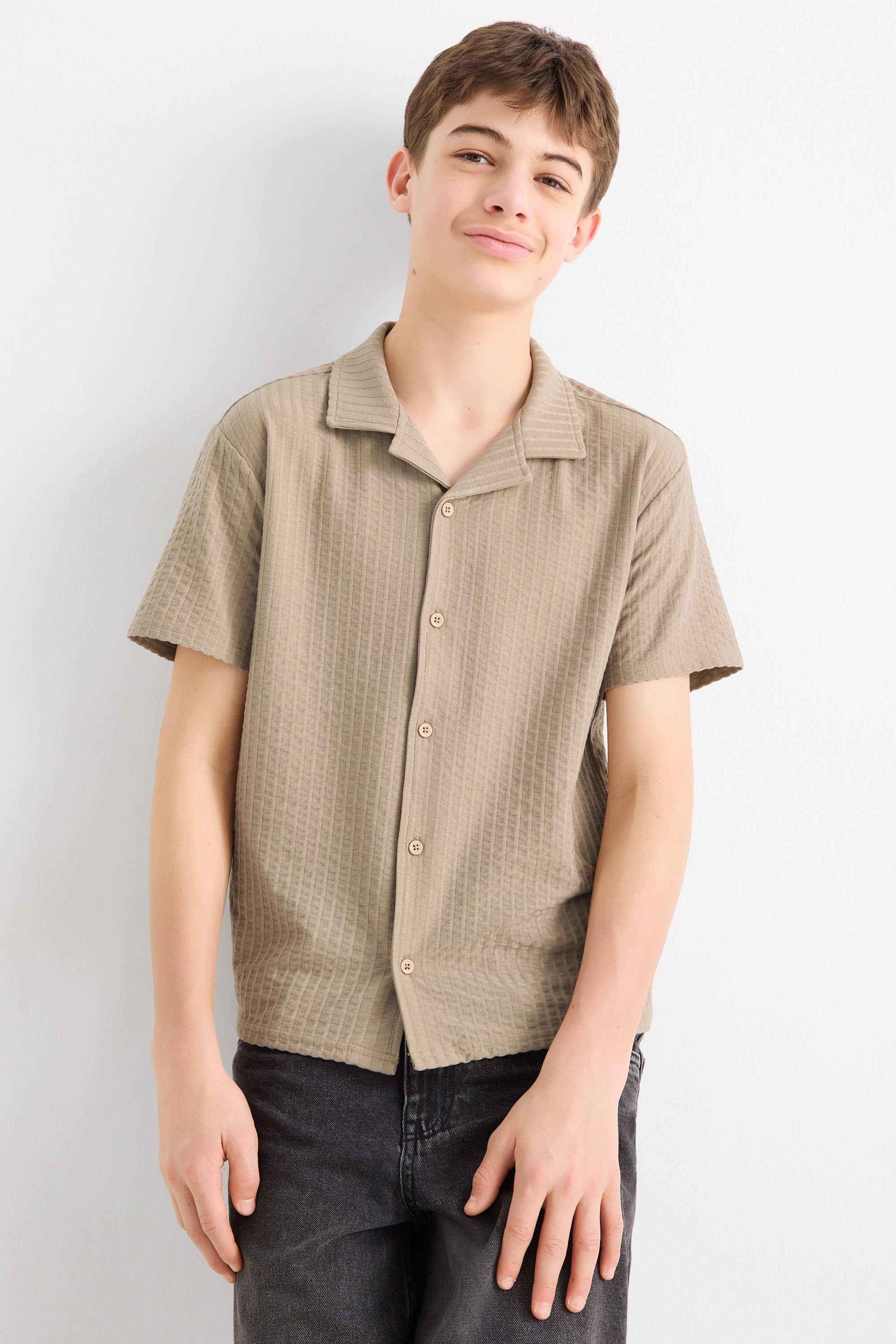 Shirt - ribbed light brown