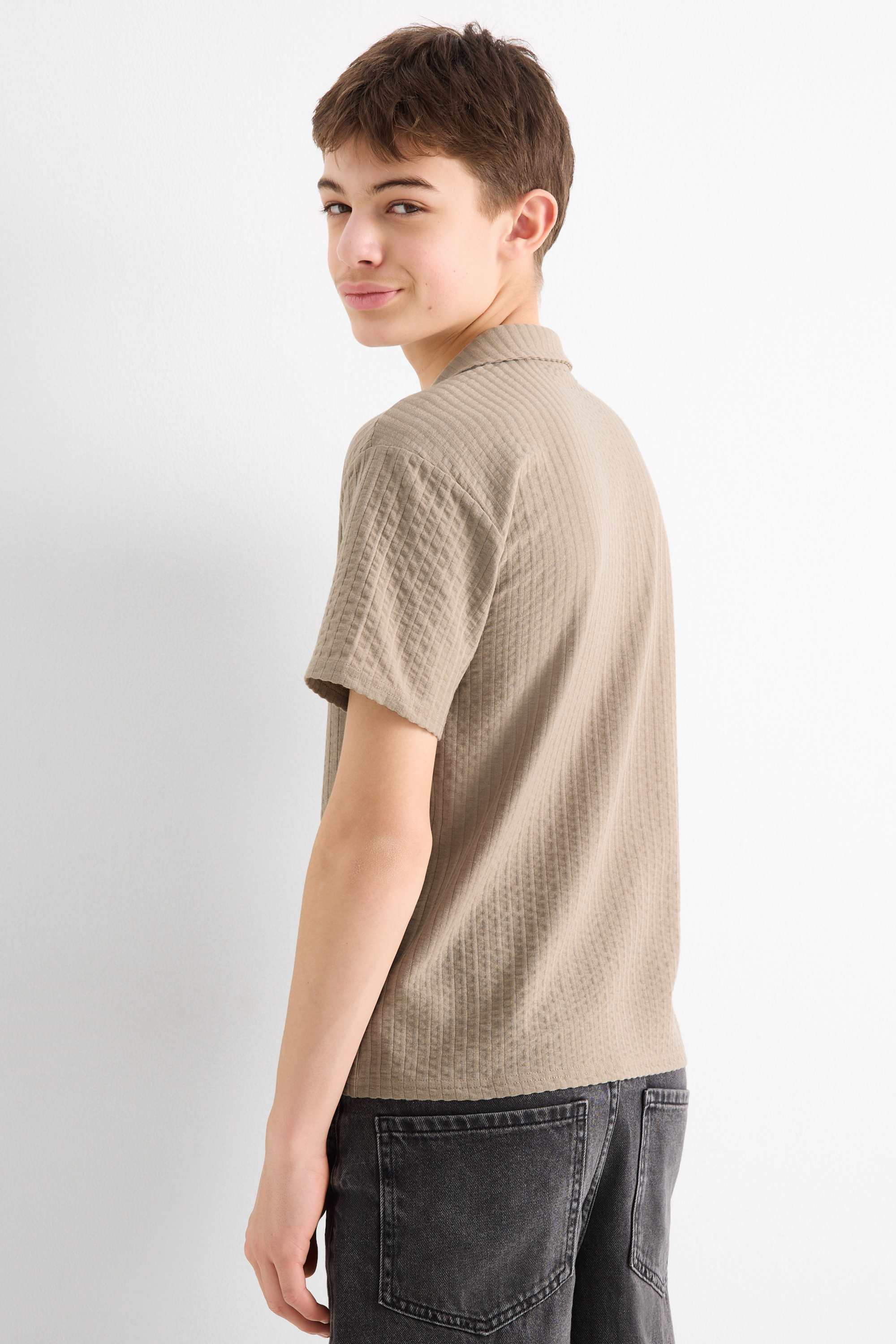 Shirt - ribbed light brown