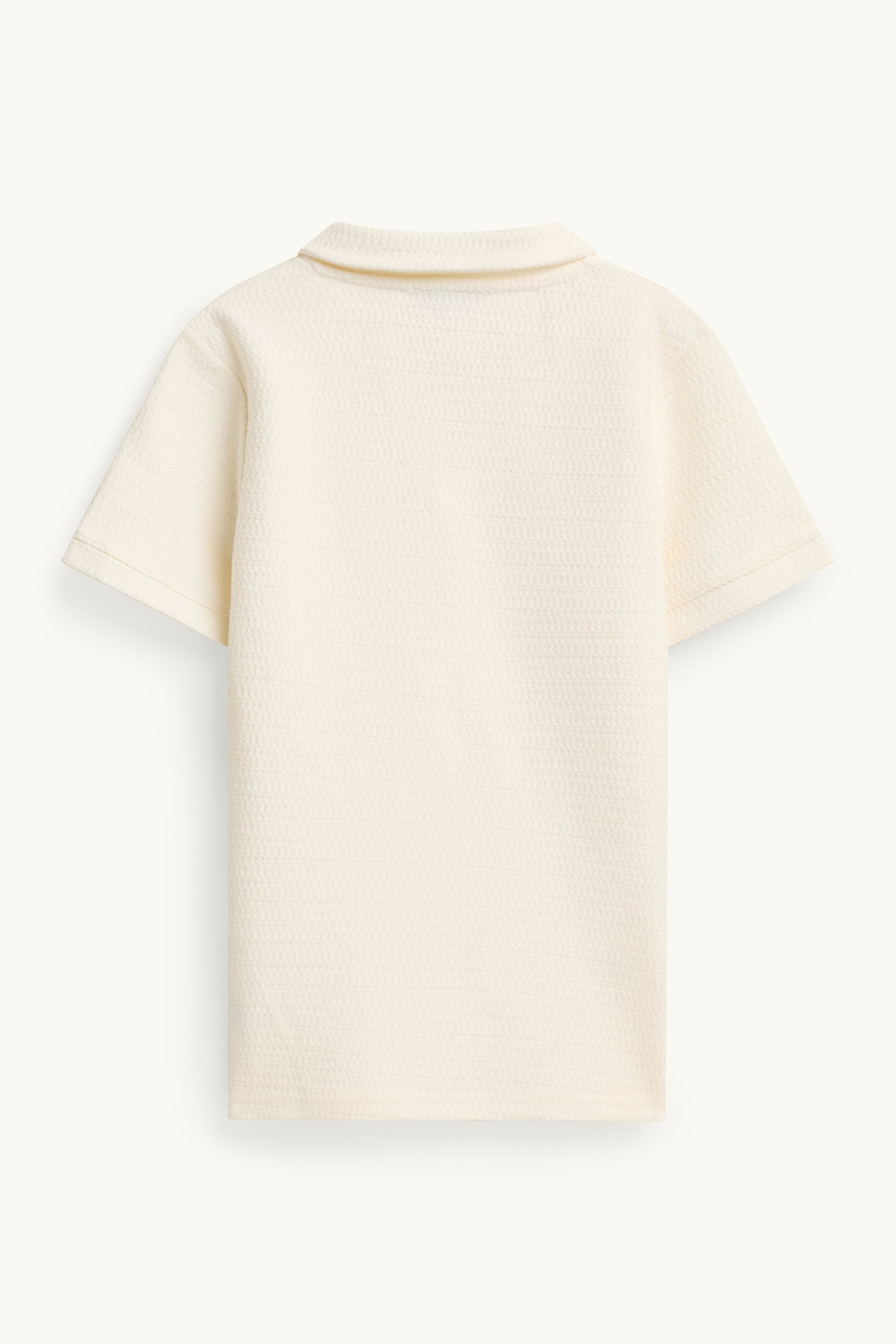 Polo shirt - textured creme