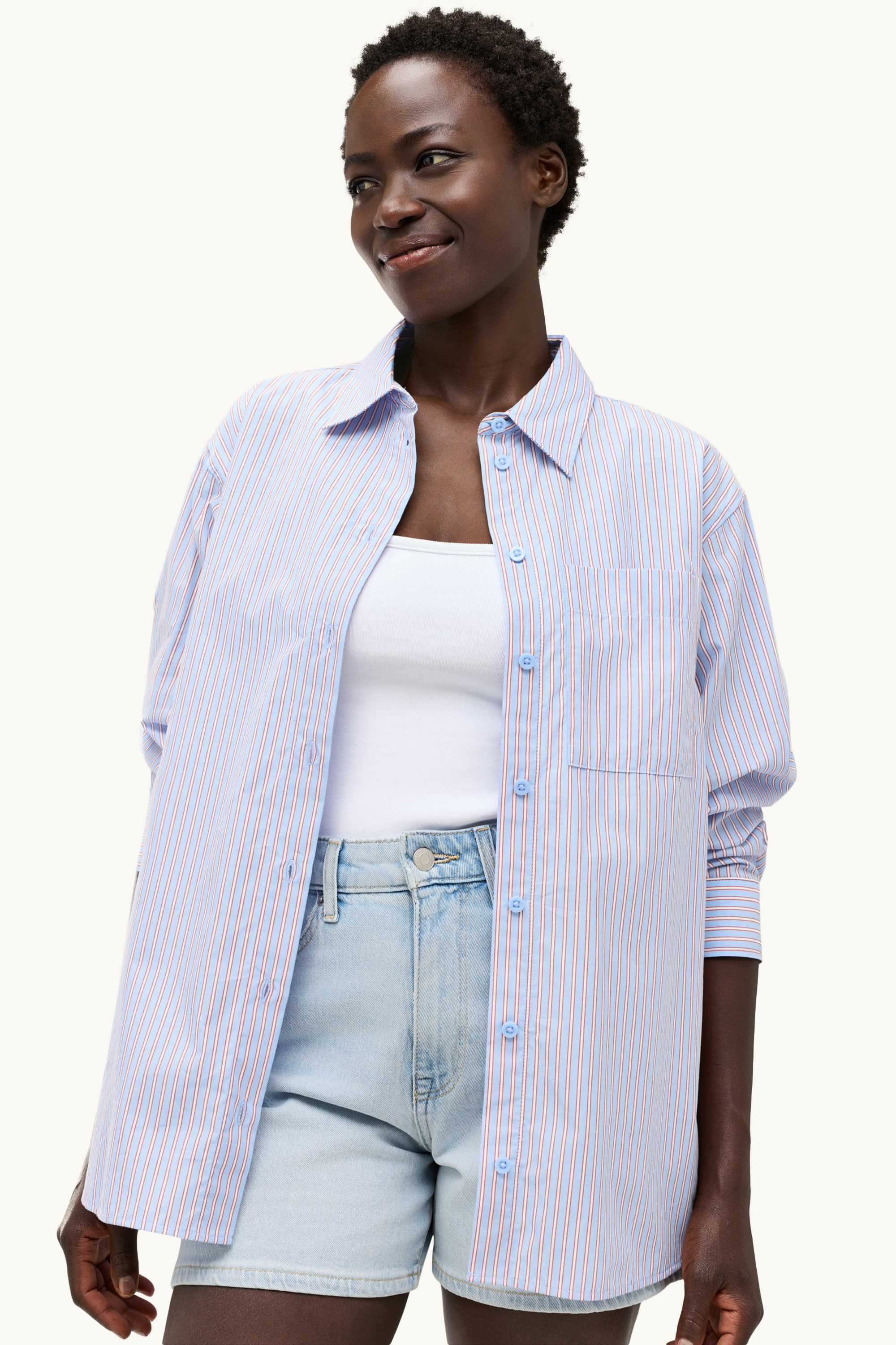 Blouse - striped light blue