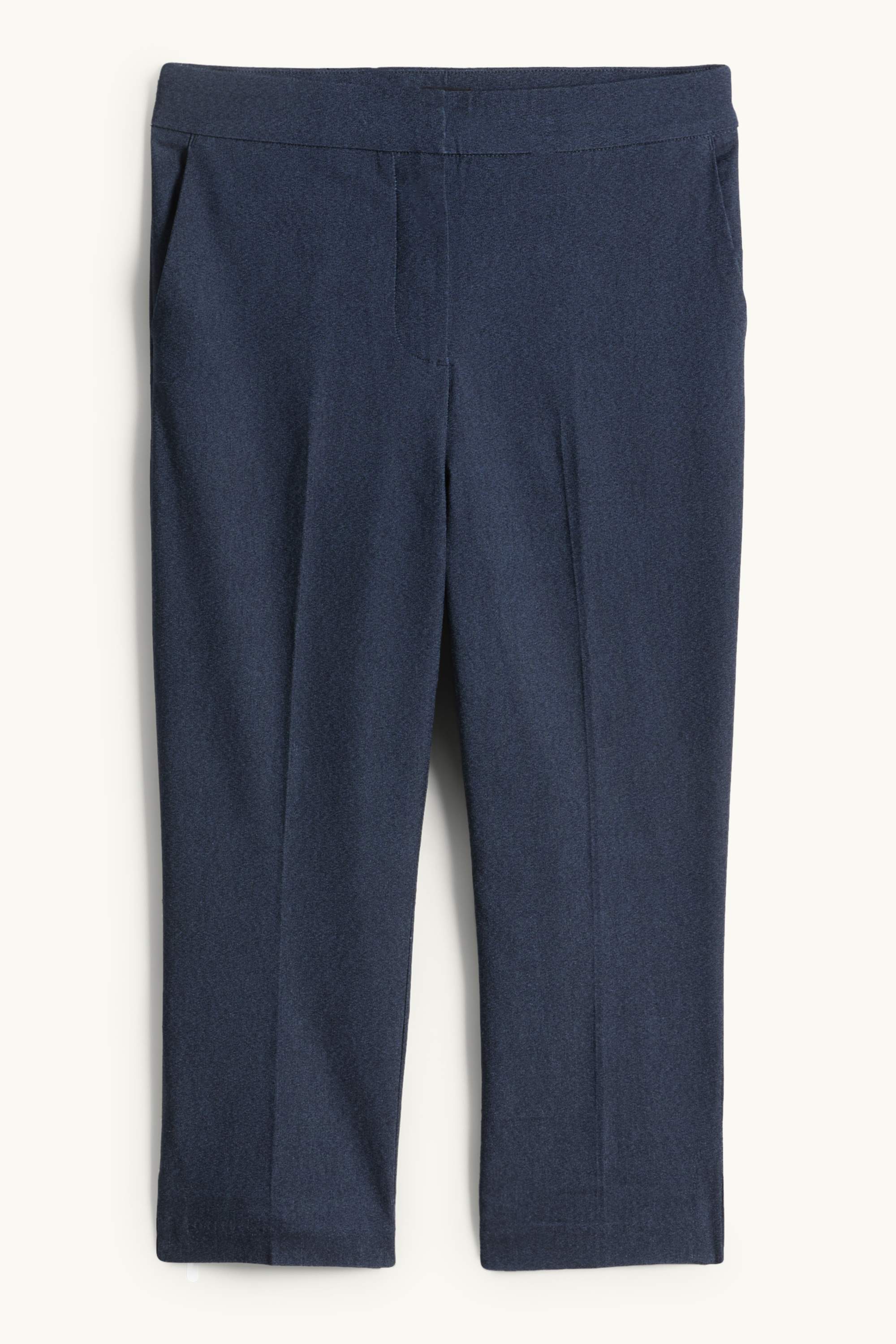 Capri trousers - mid-rise waist - slim fit dark blue