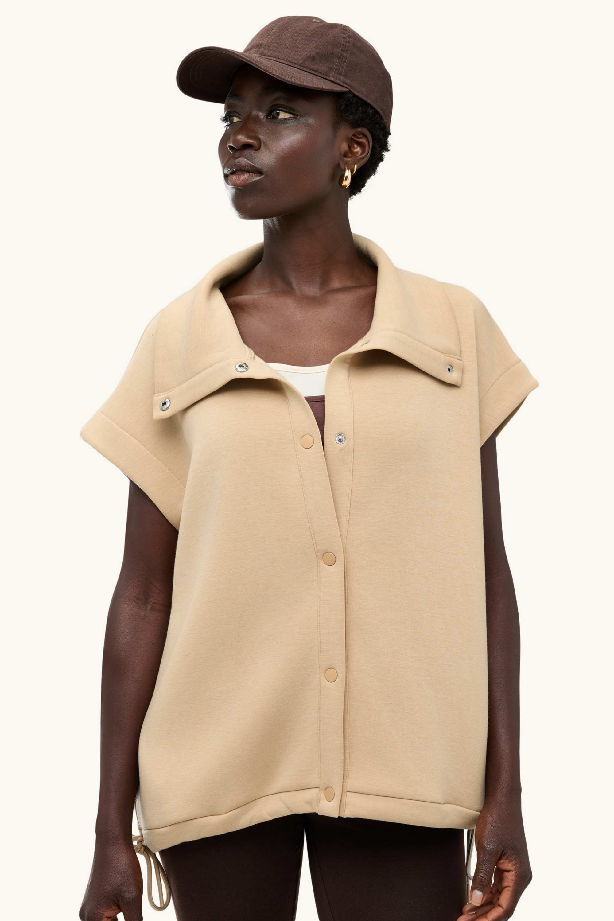 Sweat gilet beige