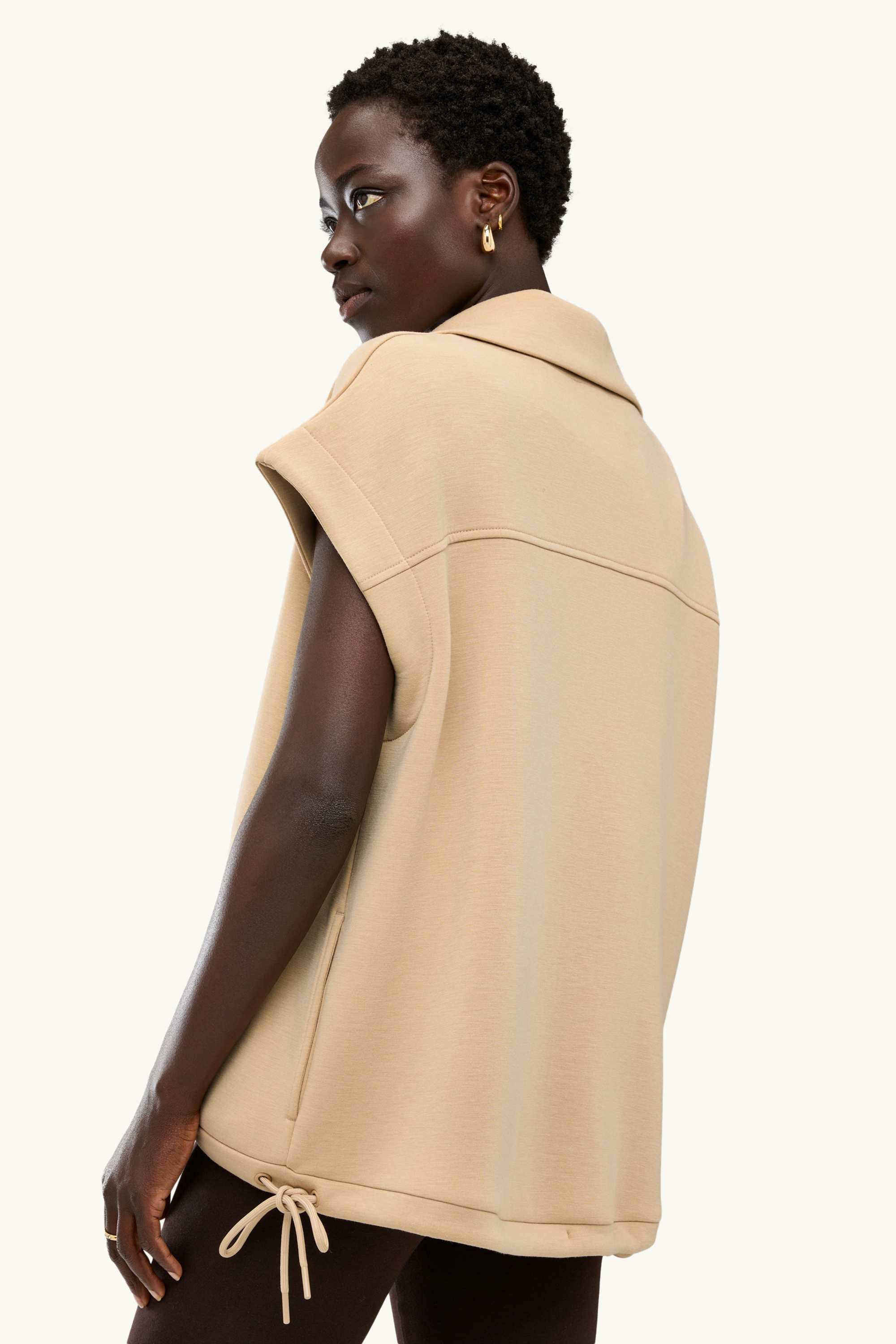 Sweat gilet beige