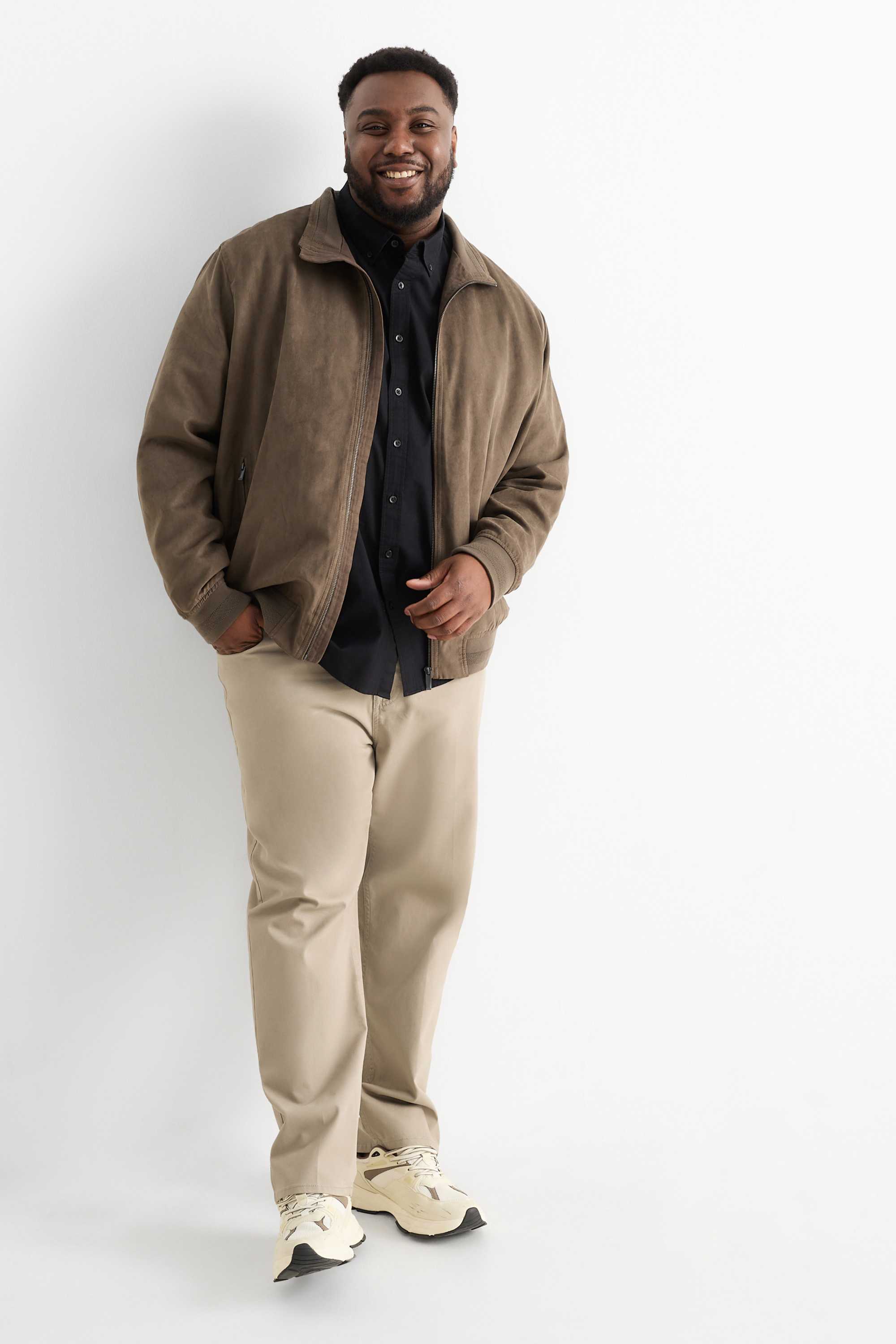 Trousers - regular fit taupe