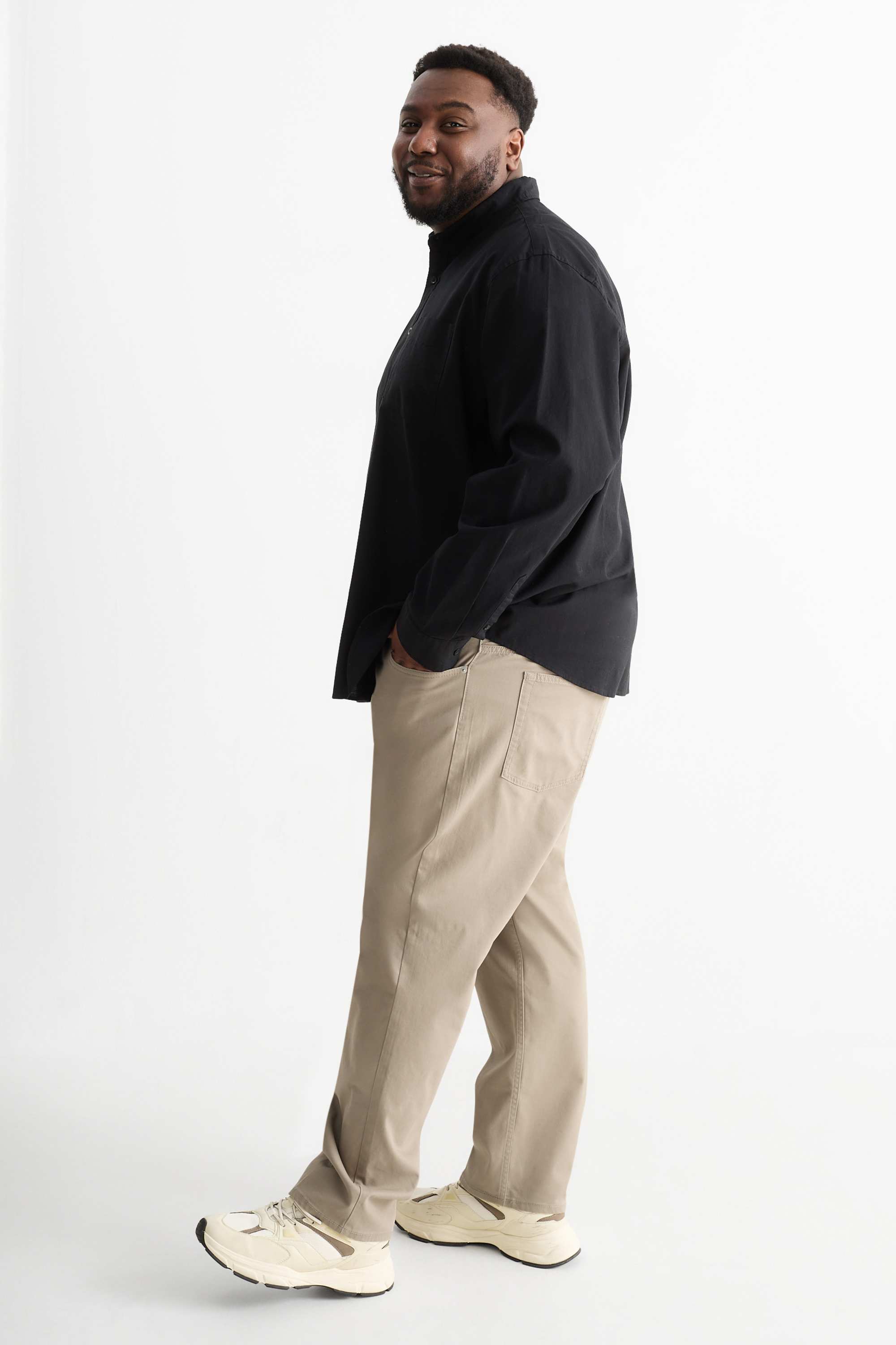 Trousers - regular fit taupe