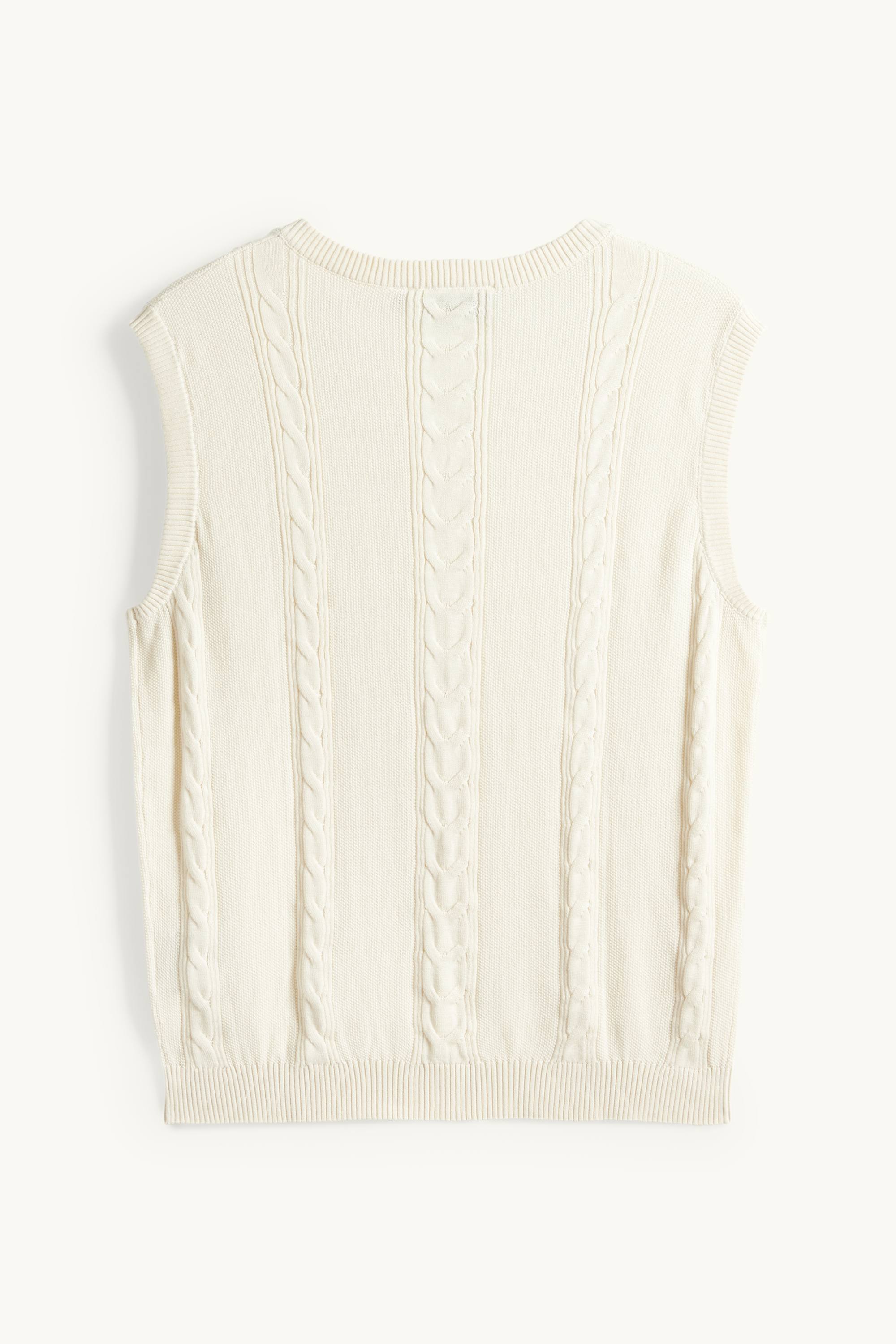 Slipover - cable knit pattern light beige